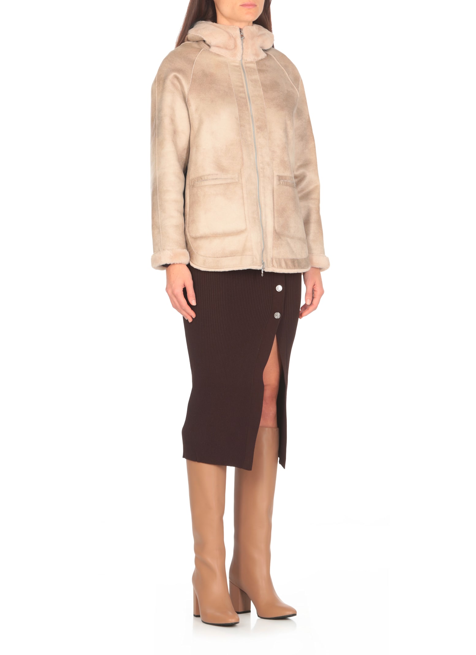 Shop Betta Corradi Reversible Velvet Jacket In Beige