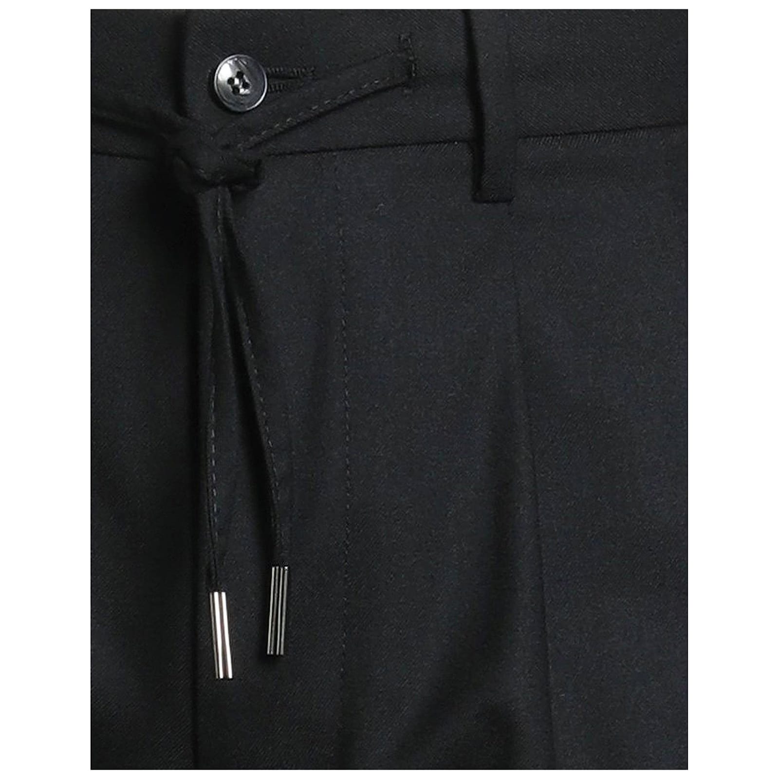 Herno Black Elastane Casual Pants In Black