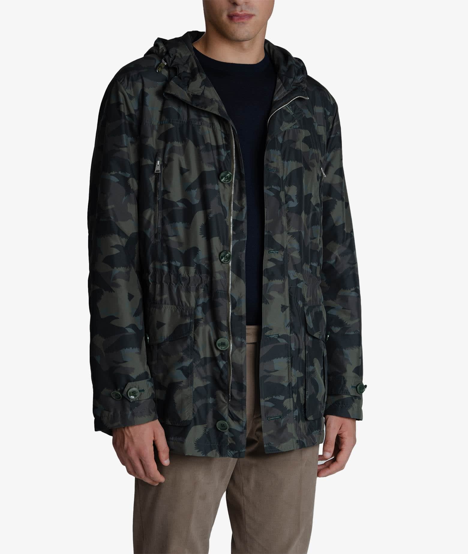 Larusmiani Padded Parka Jacket In Olive