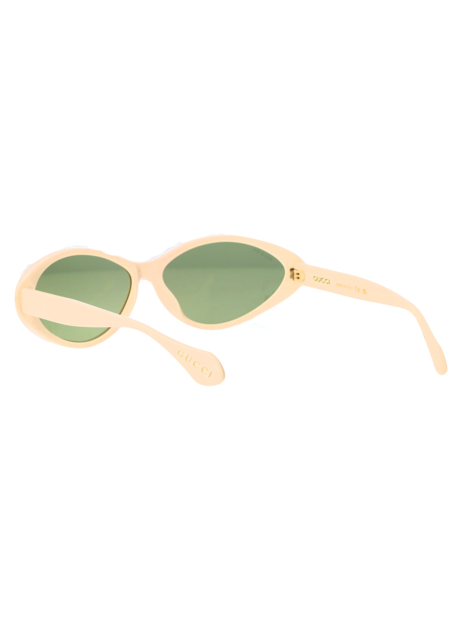 Gucci Cat Eye Sunglasses In 001 Ivory Ivory Green