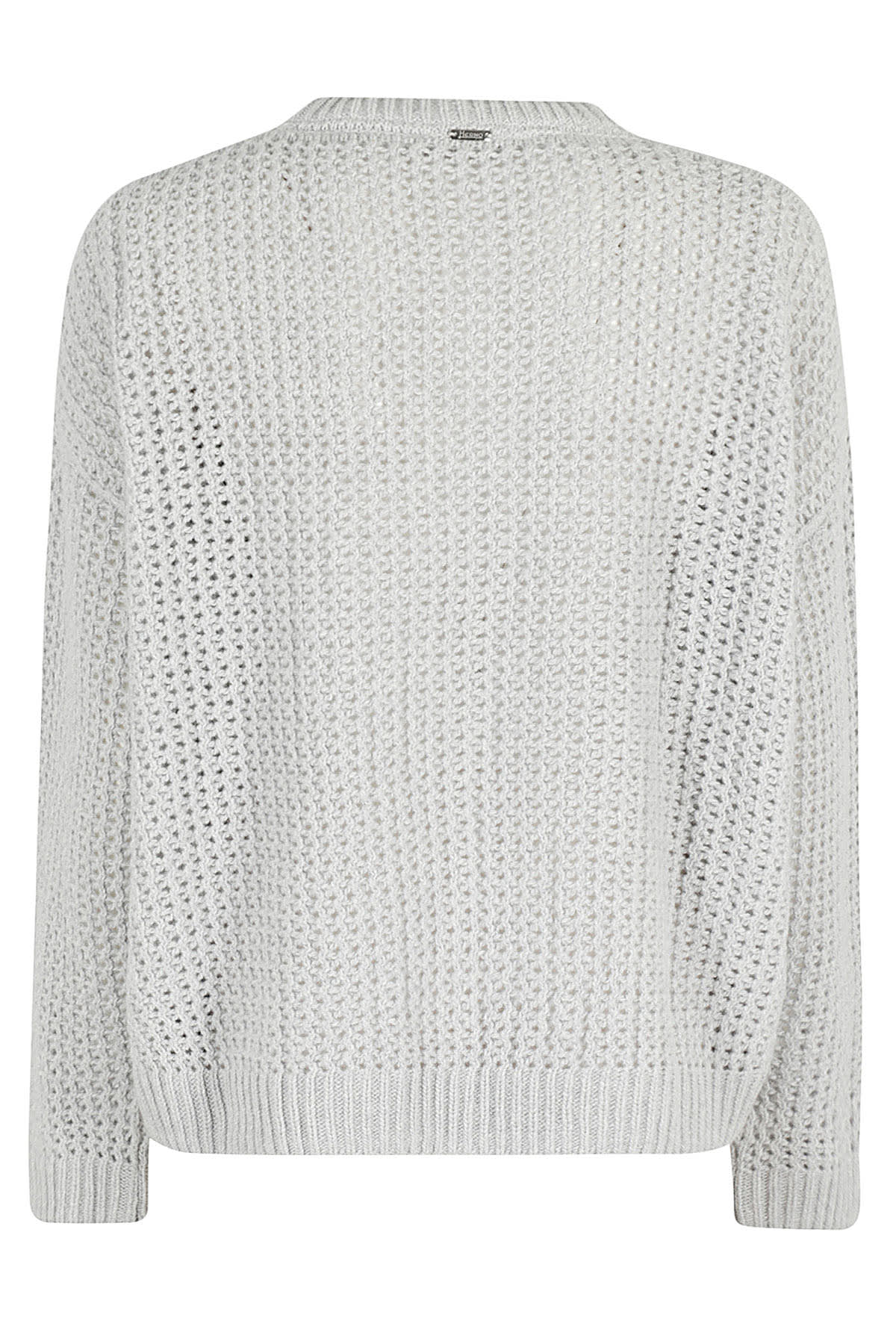 Herno Crewneck Knitted Jumper In Grigio Perla