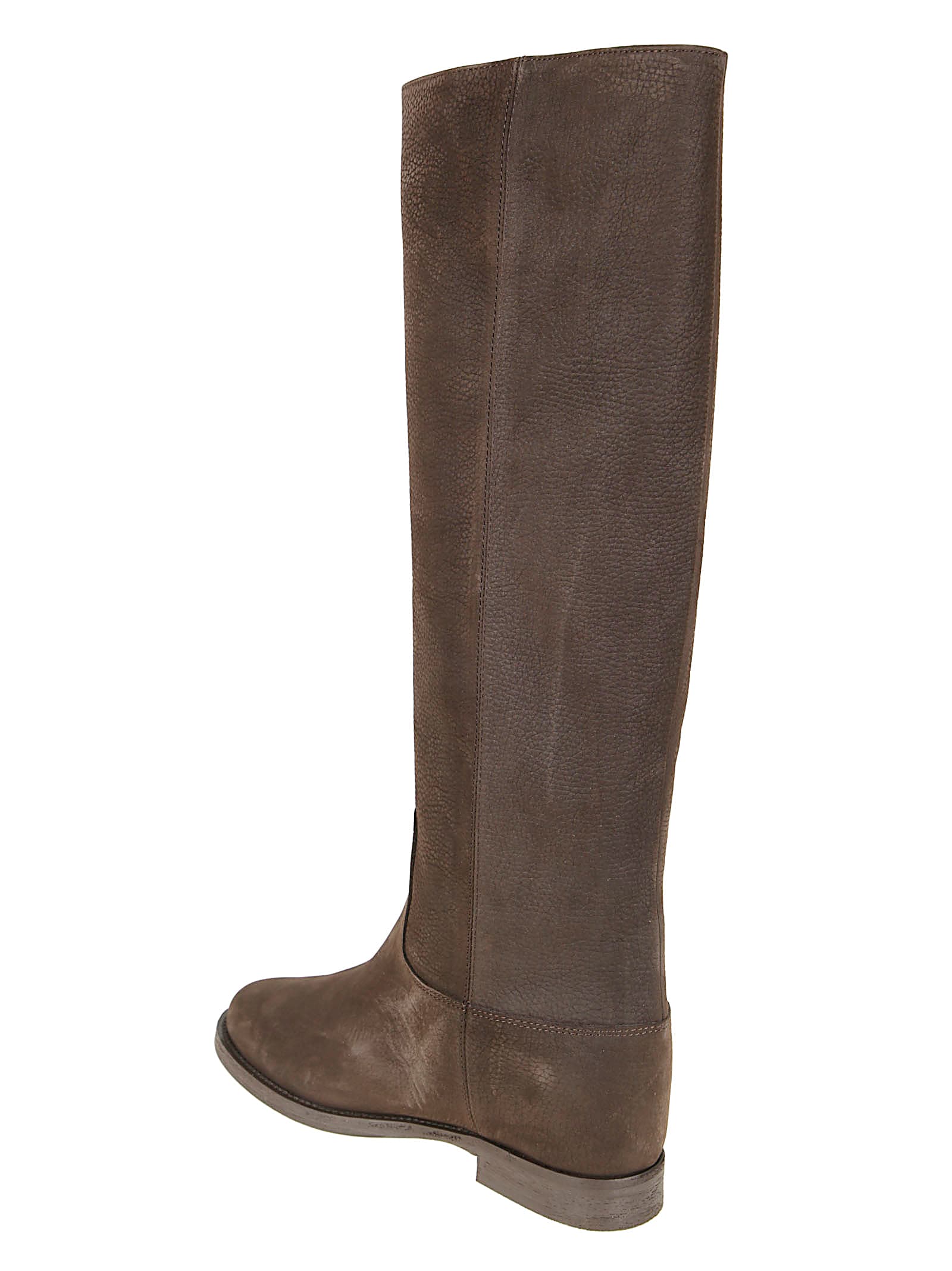 Via Roma 15 Rich Brown Leather Ankle Boots With Gold-tone Accent In Brown