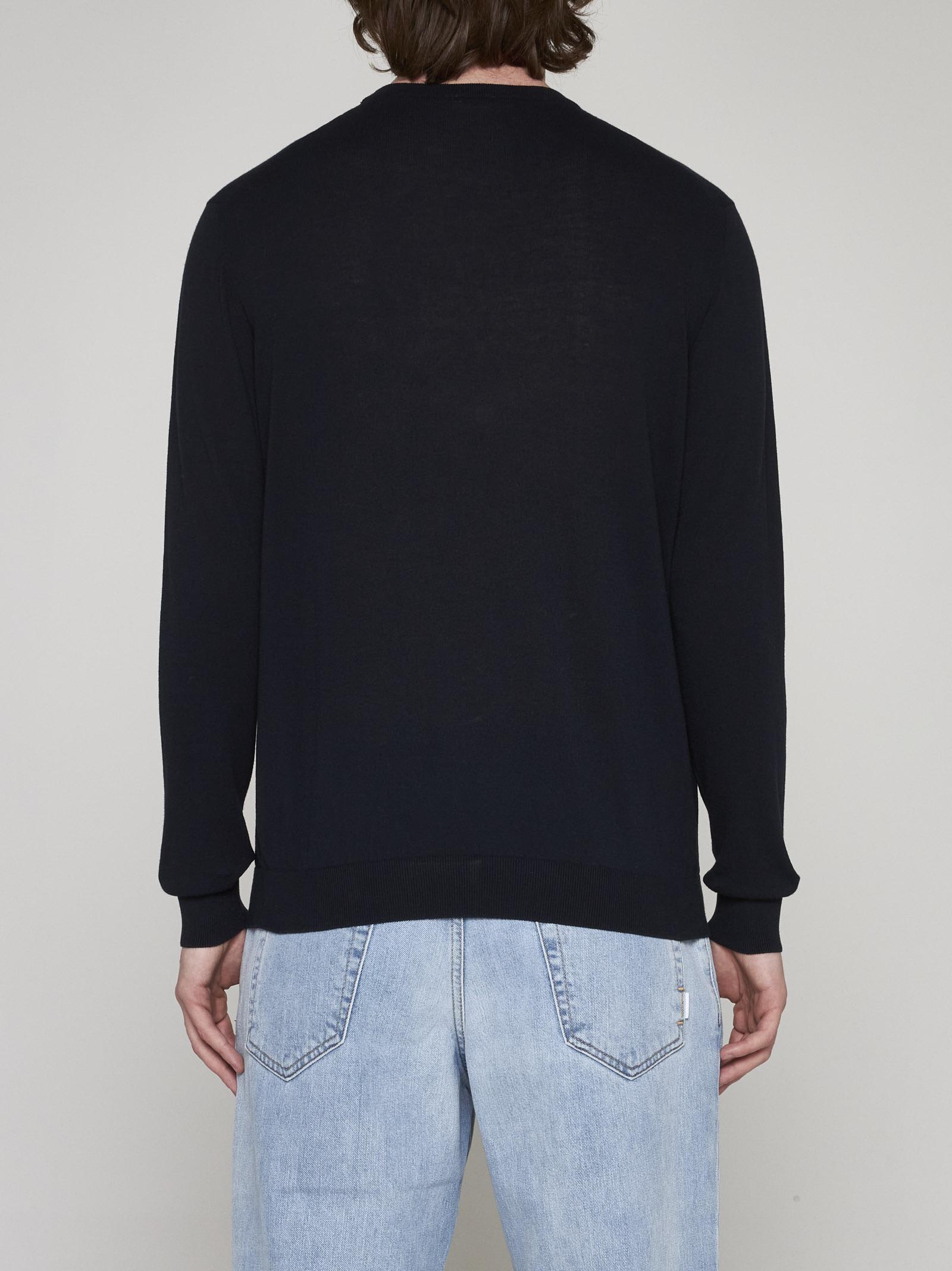 Shop Malo Cotton Sweater In Blu Diesel