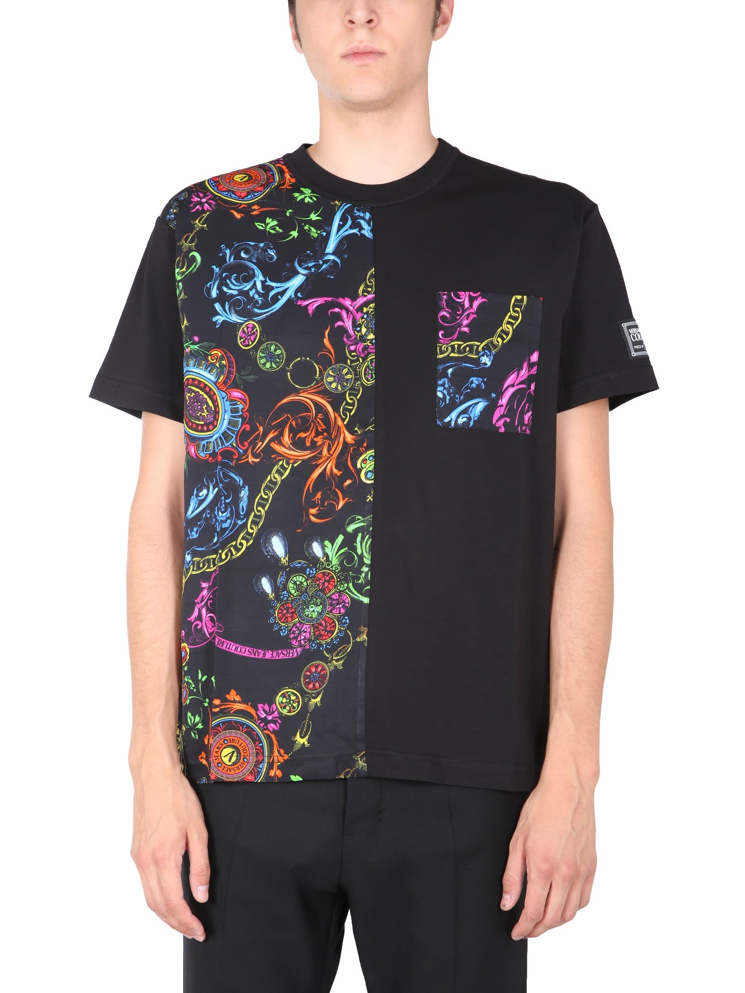 Versace Jeans Couture Crew Neck T-shirt With Gift Baroque Print