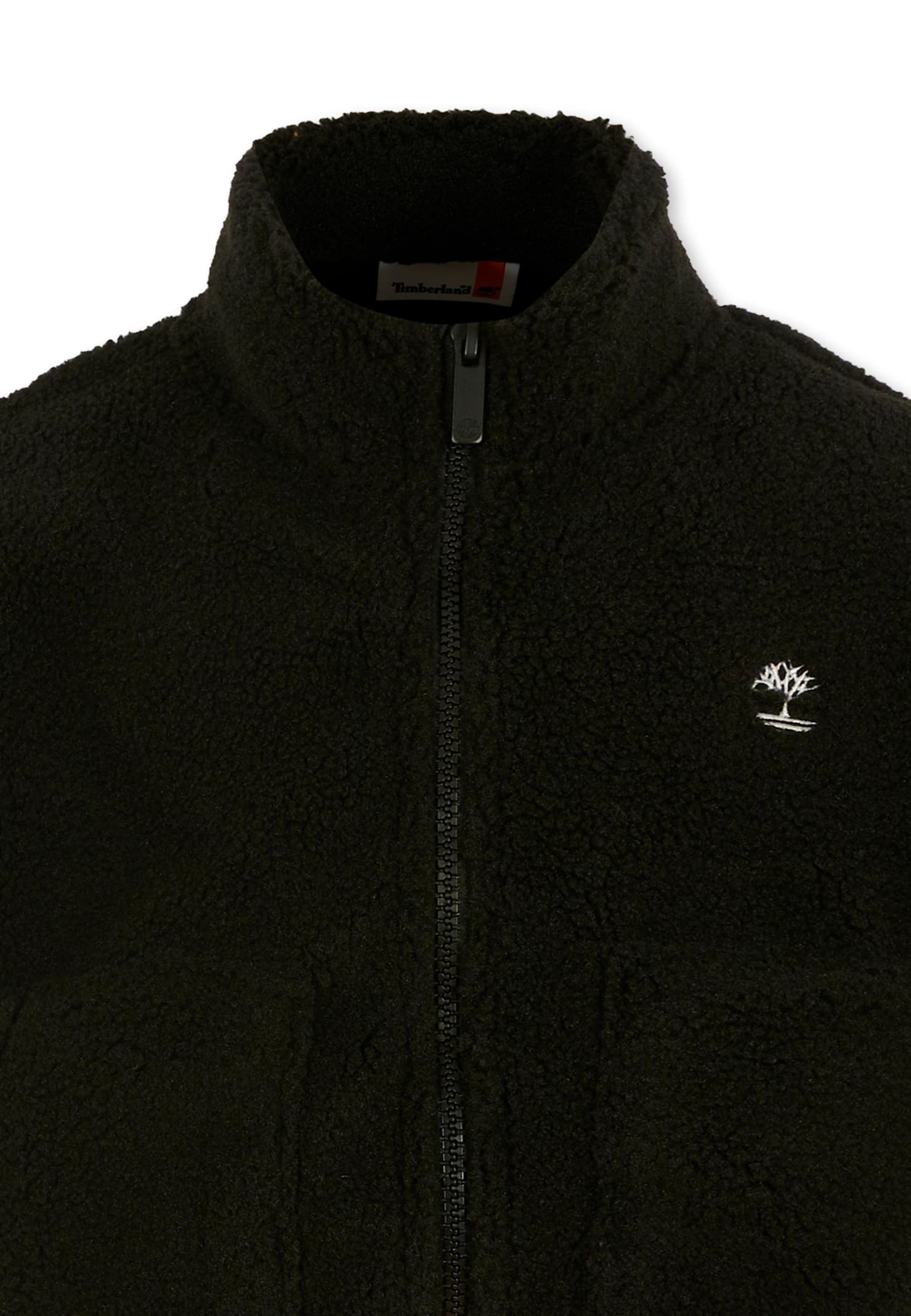 Timberland Black Faux Fur Coat For Boy With Logo In Black