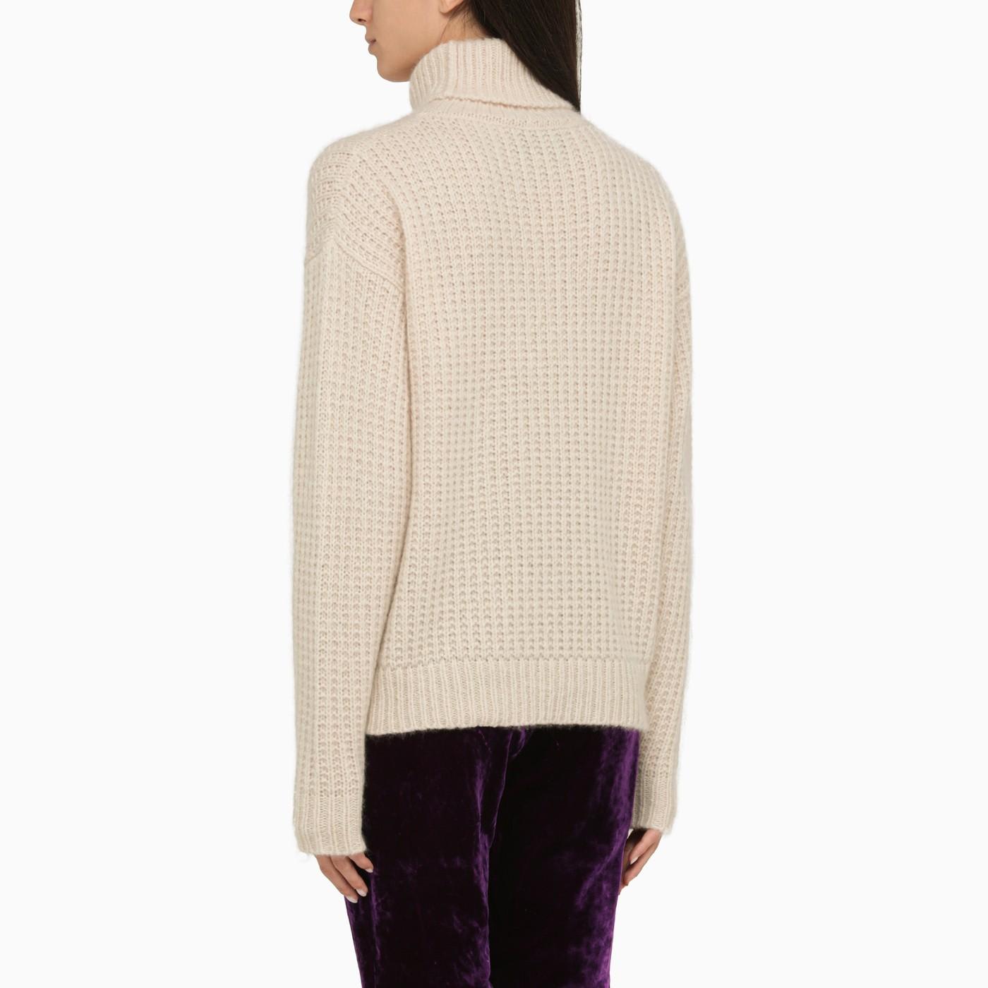 Shop Gucci Ivory Cashmere Turtleneck In White