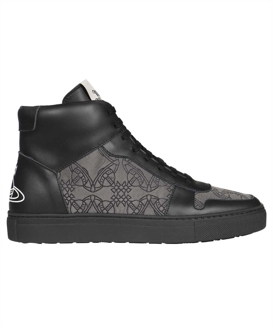 VIVIENNE WESTWOOD HIGH-TOP LEATHER AND TECHNICAL FABRIC SNEAKERS