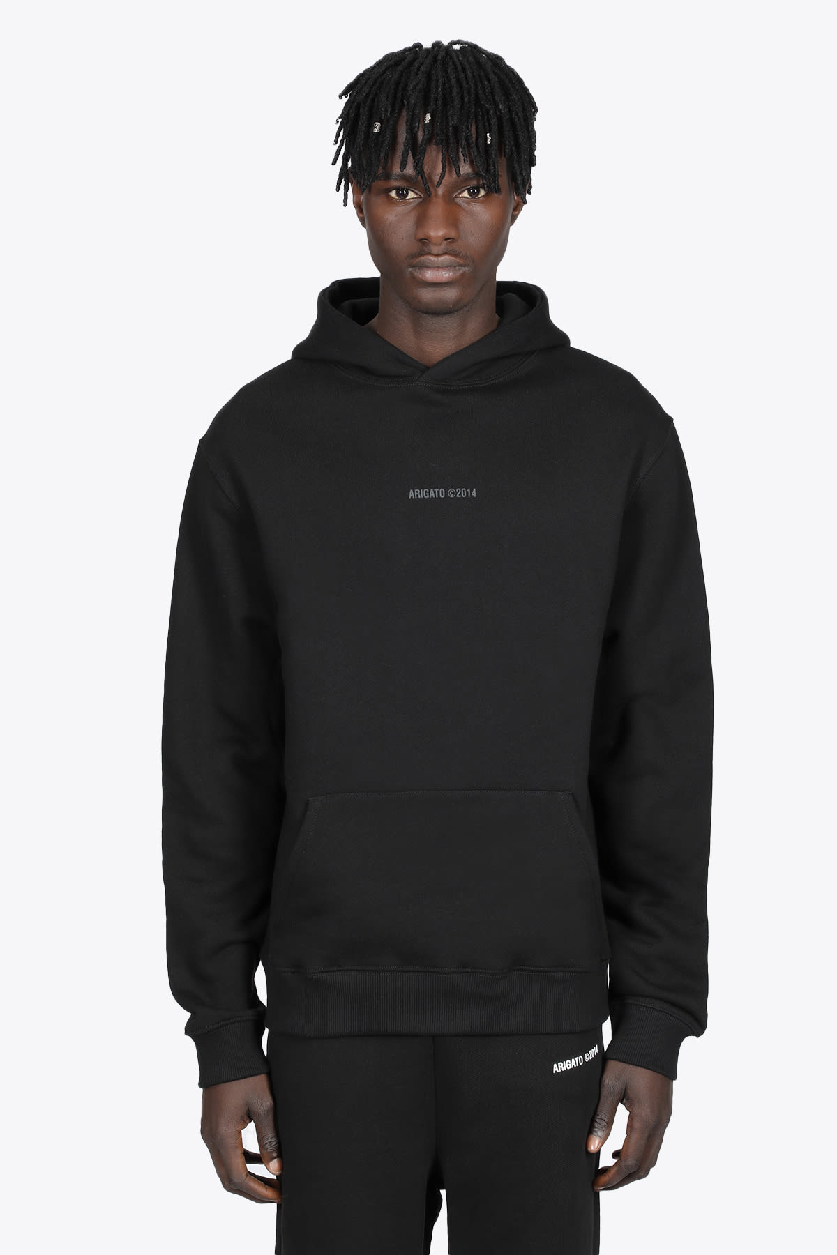 Axel Arigato Monogram Hoodie Black cotton hoodie with logo print
