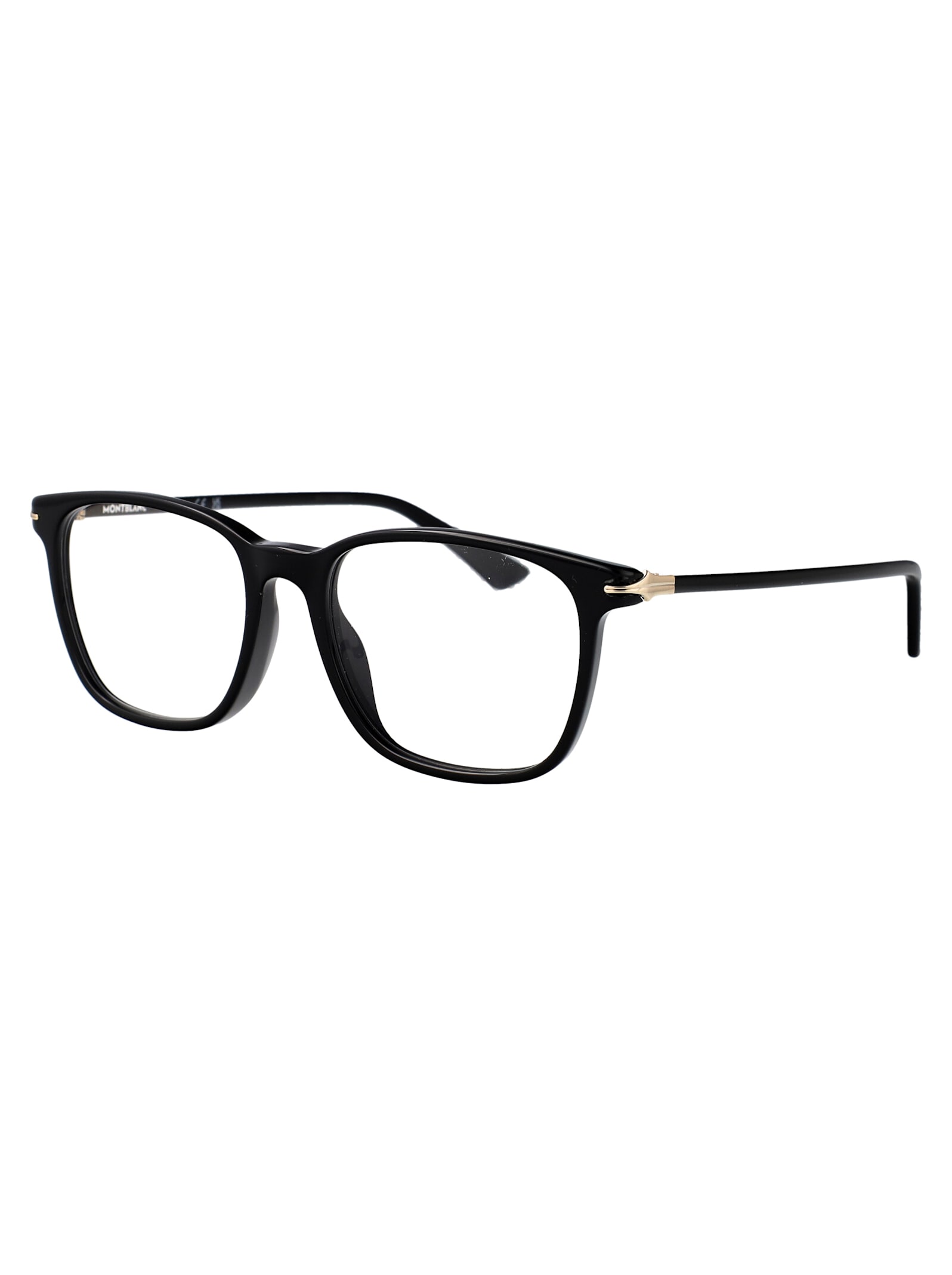 Montblanc Black-black-transparent Acetate Glasses In Multi