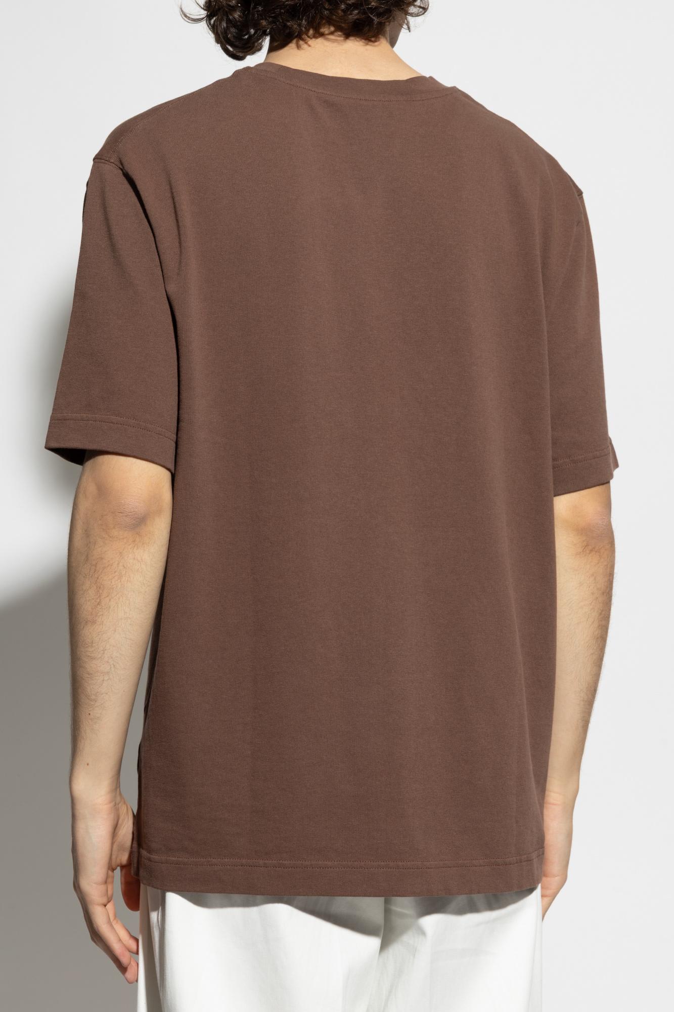 Jacquemus Gros Grain Cotton Crew-neck T-shirt In Brown