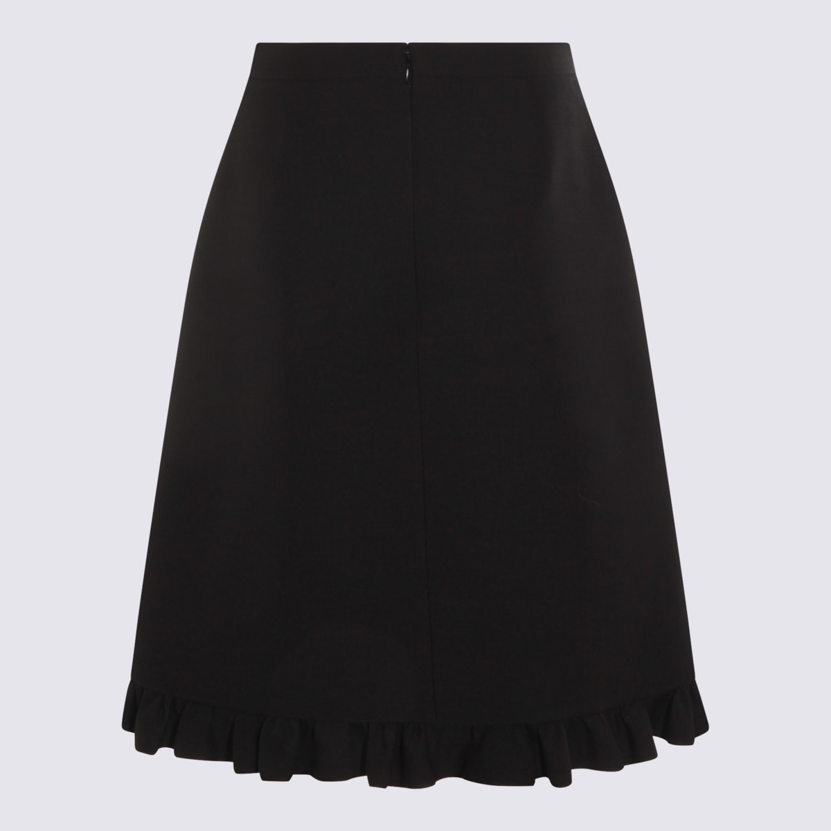 Valentino A-line Midi Skirt Ruffle Detail In Black