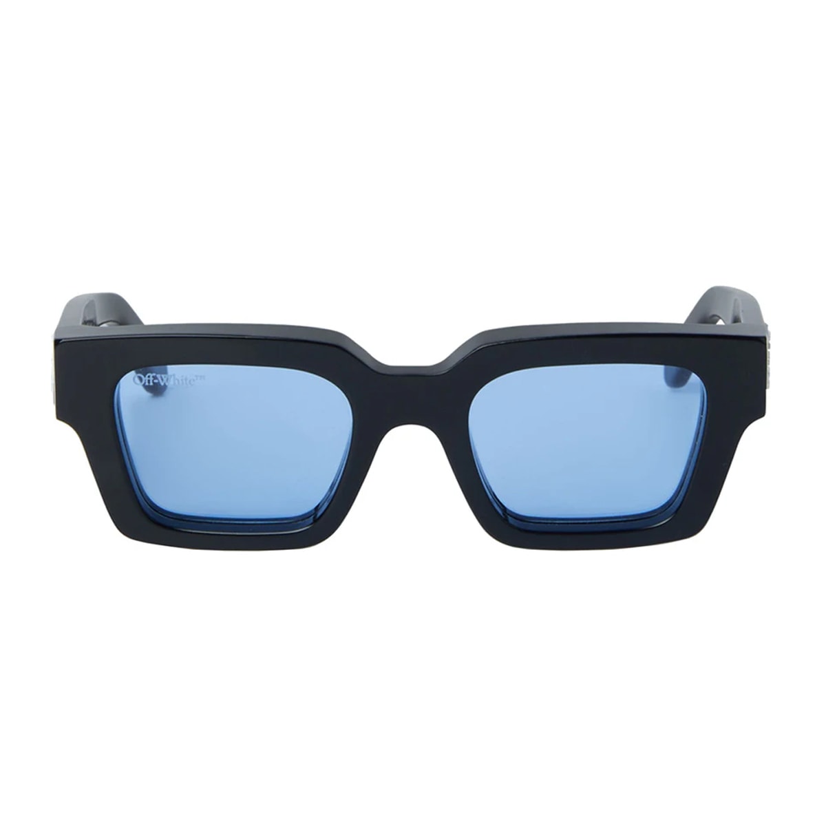 Shop Off-white Off White Oeri008 Virgil M 1045 Black Blue Sunglasses In Nero