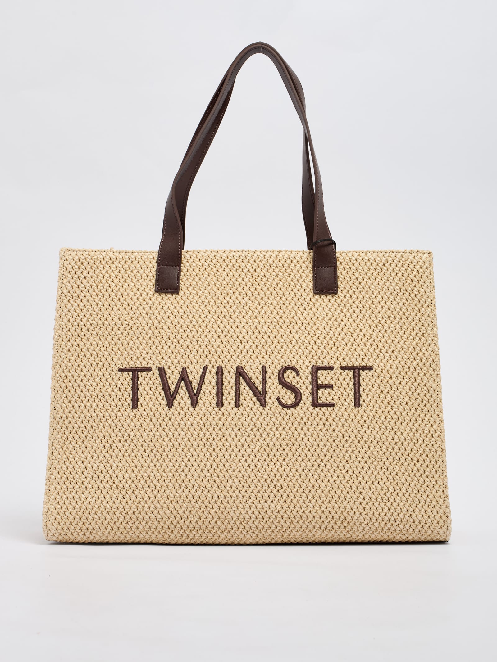 Twinset Fabric Shoulder Bag In Paglia