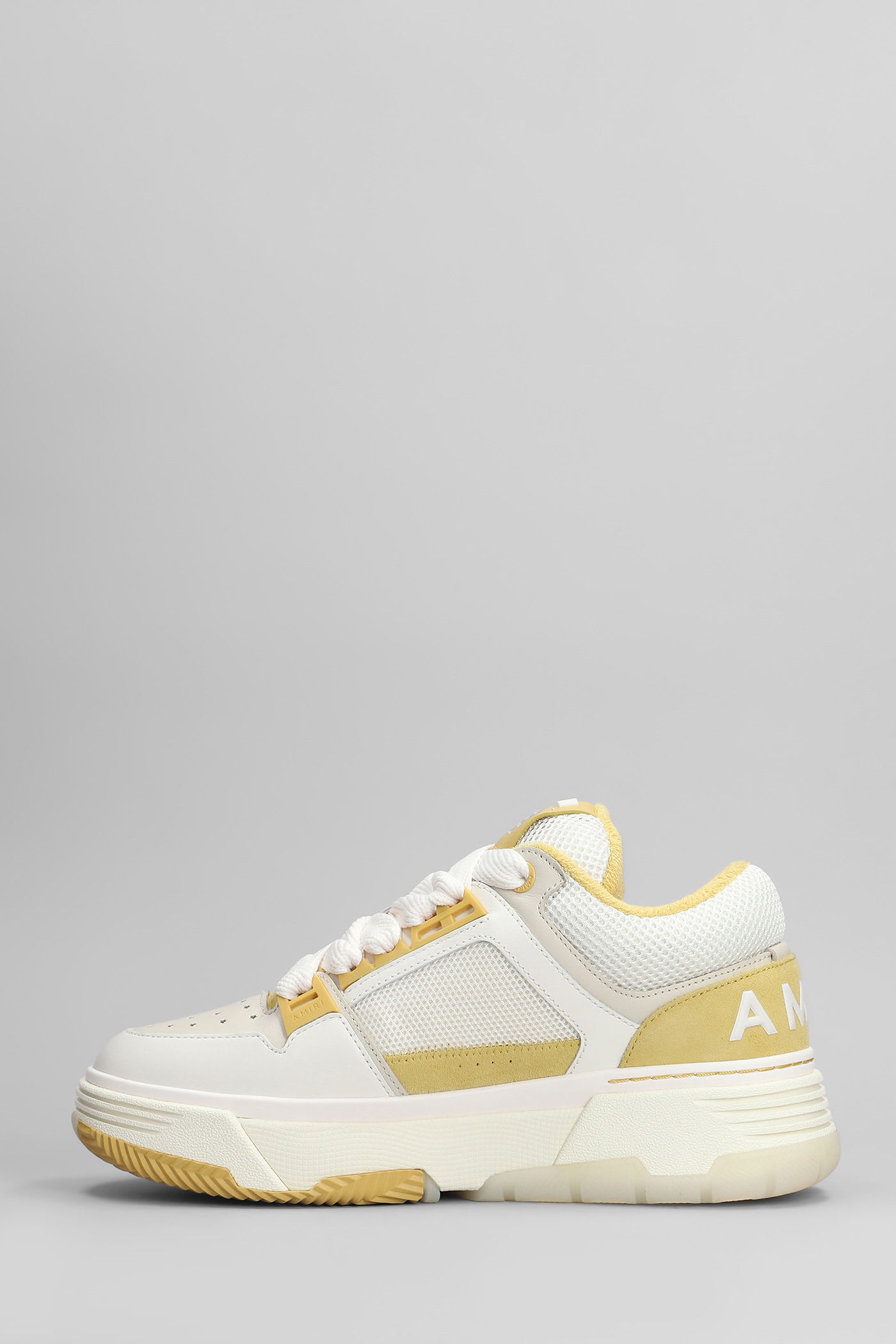 Amiri Ma1 Sneakers In Beige Leather And Fabric