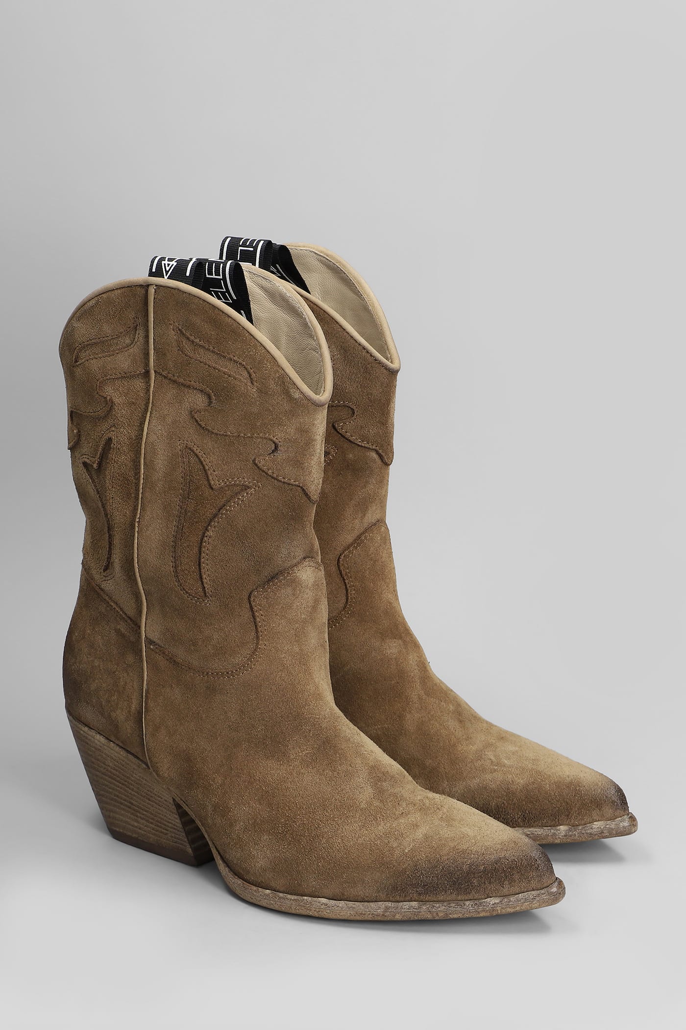 Elena Iachi Texan Ankle Boots In Camel