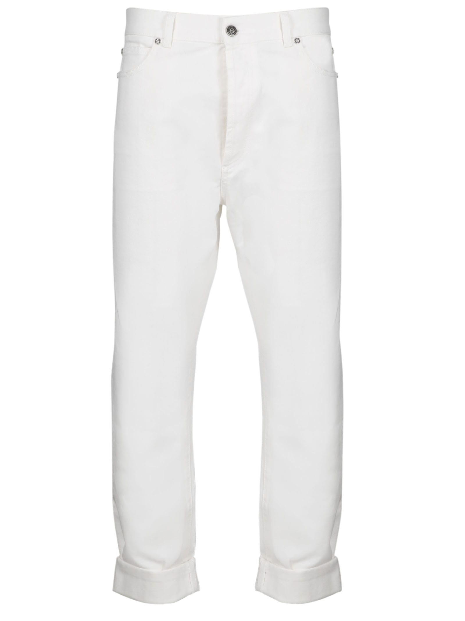 Balmain Low Crotch Jeans In White