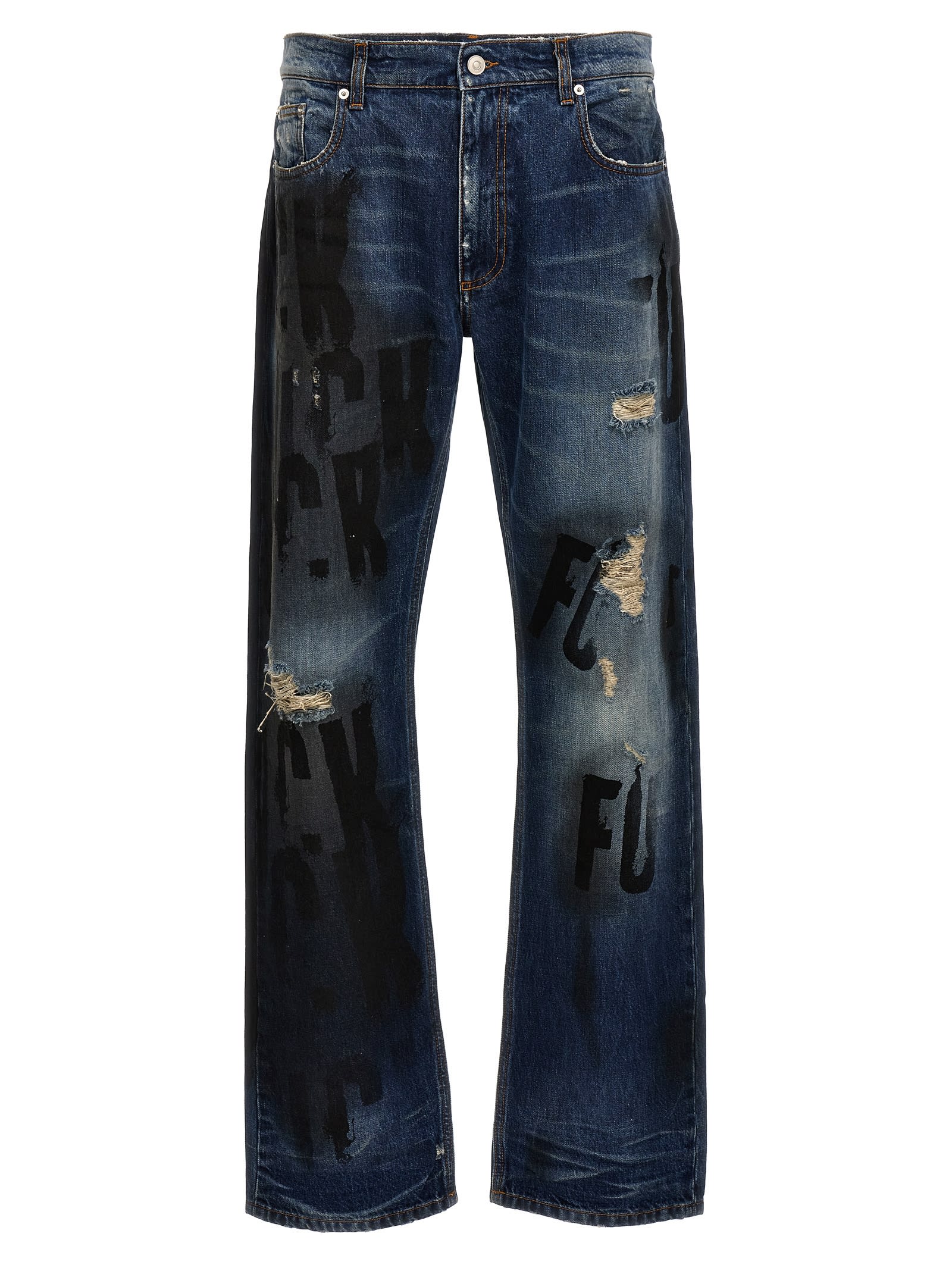 Shop Alyx Mark Flood Jeans In Blue