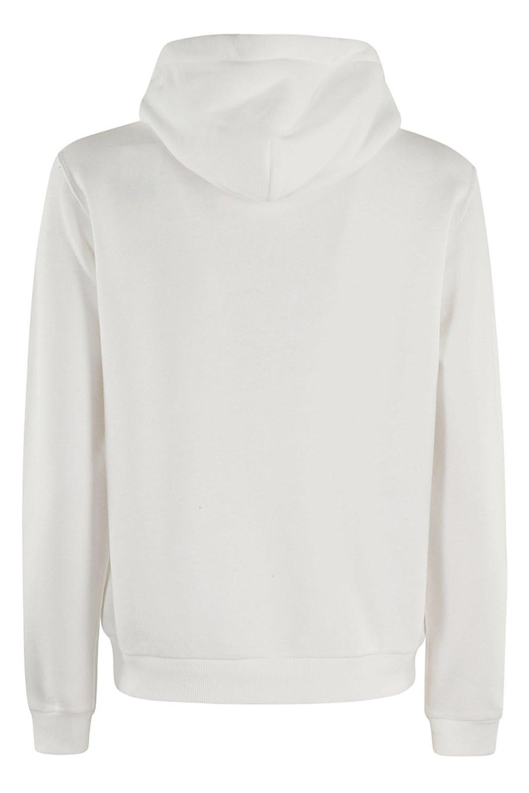 Polo Ralph Lauren Knitwear Hooded Sweatshirt Front Pockets In White