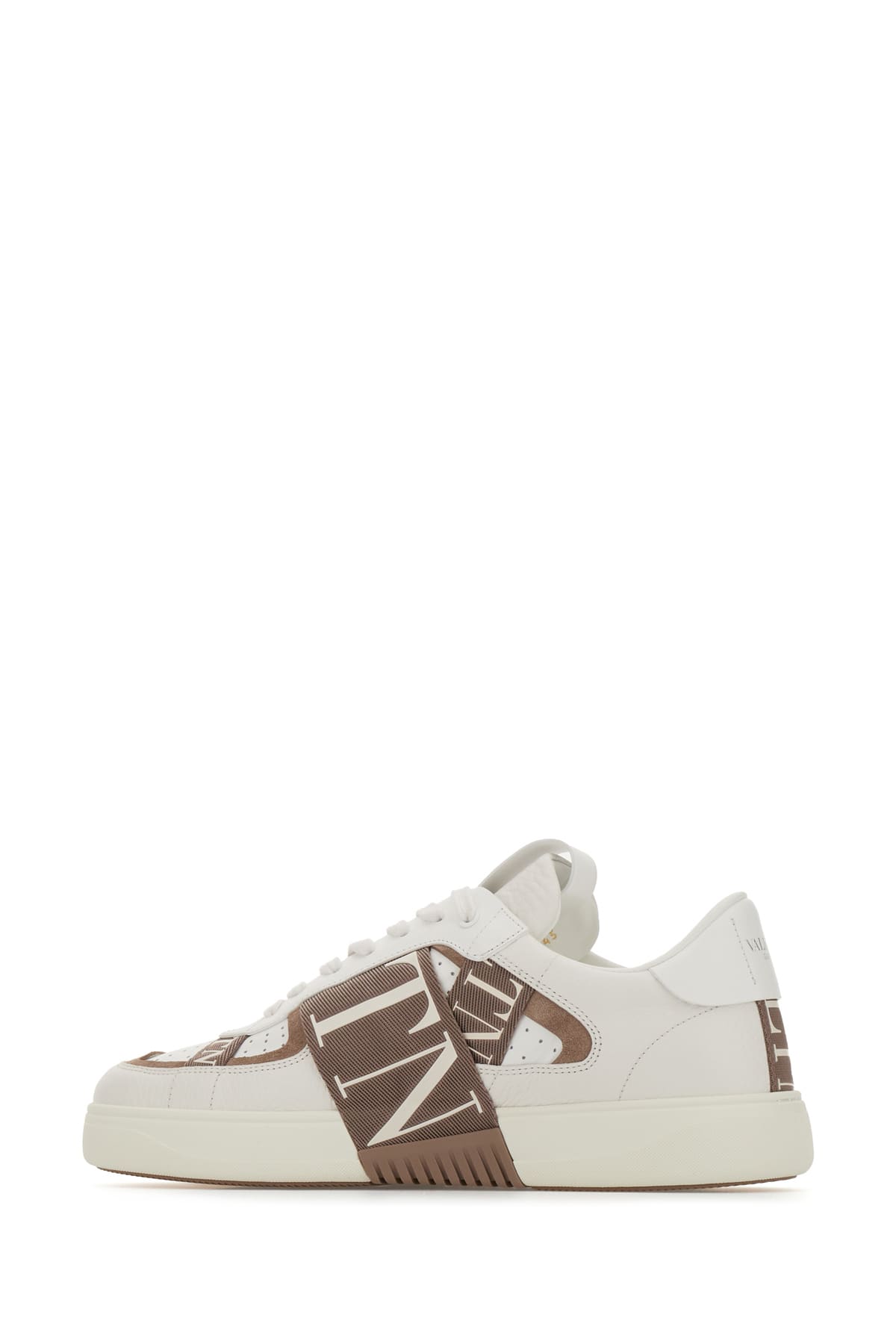 Shop Valentino Two-tone Leather And Fabric Vl7n Sneakers In White