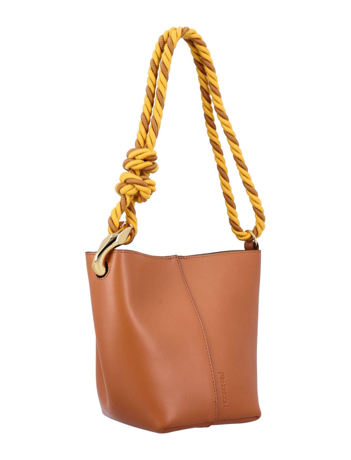 Shop Jw Anderson Jwa Corner Small Bucket Bag In Brown