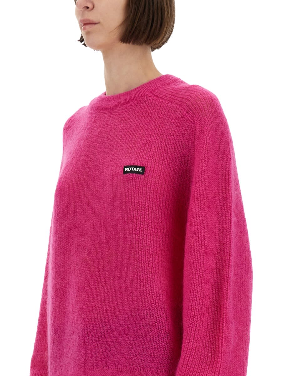 Rotate Birger Christensen Jersey With Logo In Fuchsia