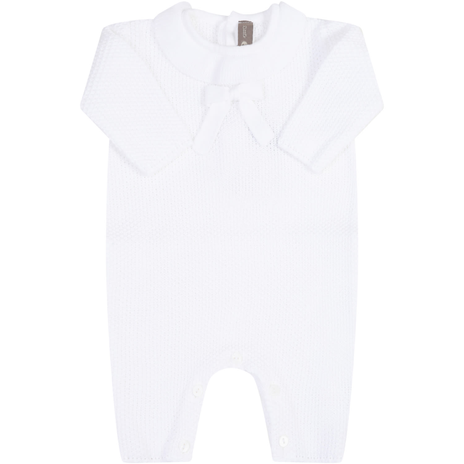 Little Bear White Babygrow For Babygirl With Bow