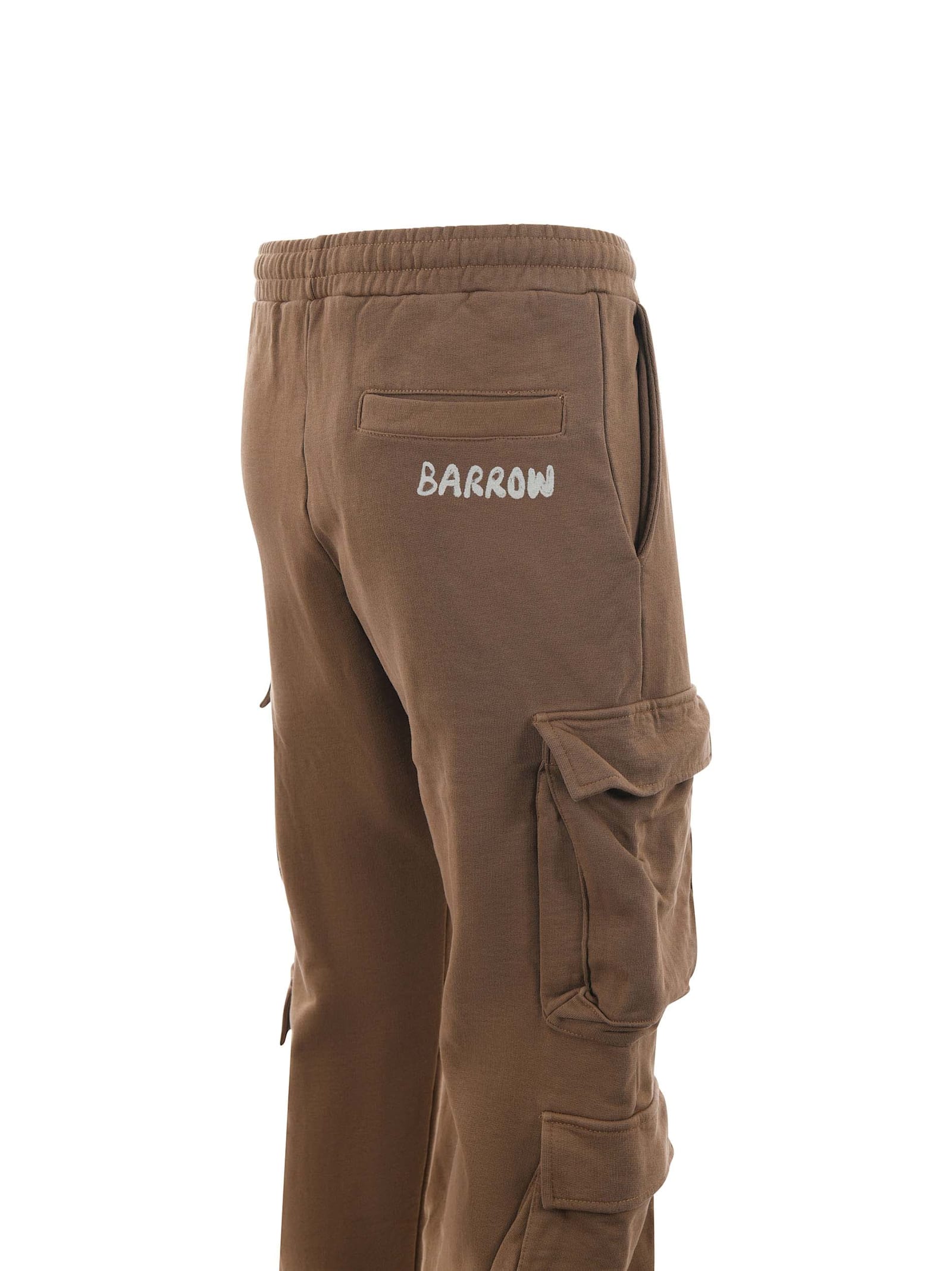 Shop Barrow Cargo Jogging Trousers In Cotton In Brown