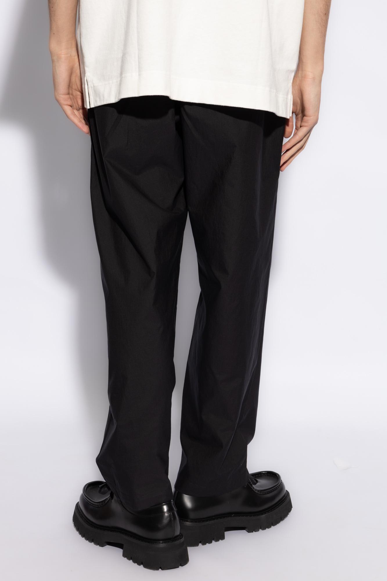 Shop Lemaire Trousers With Straight Legs In Black