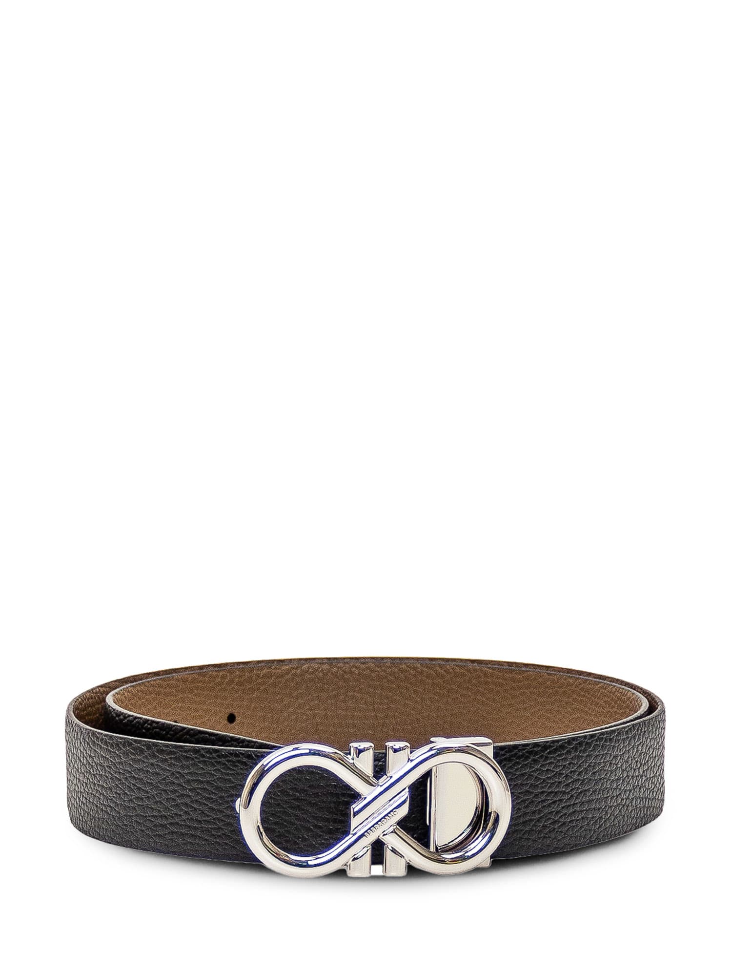 Ferragamo Gancini Reversible Belt In Brown
