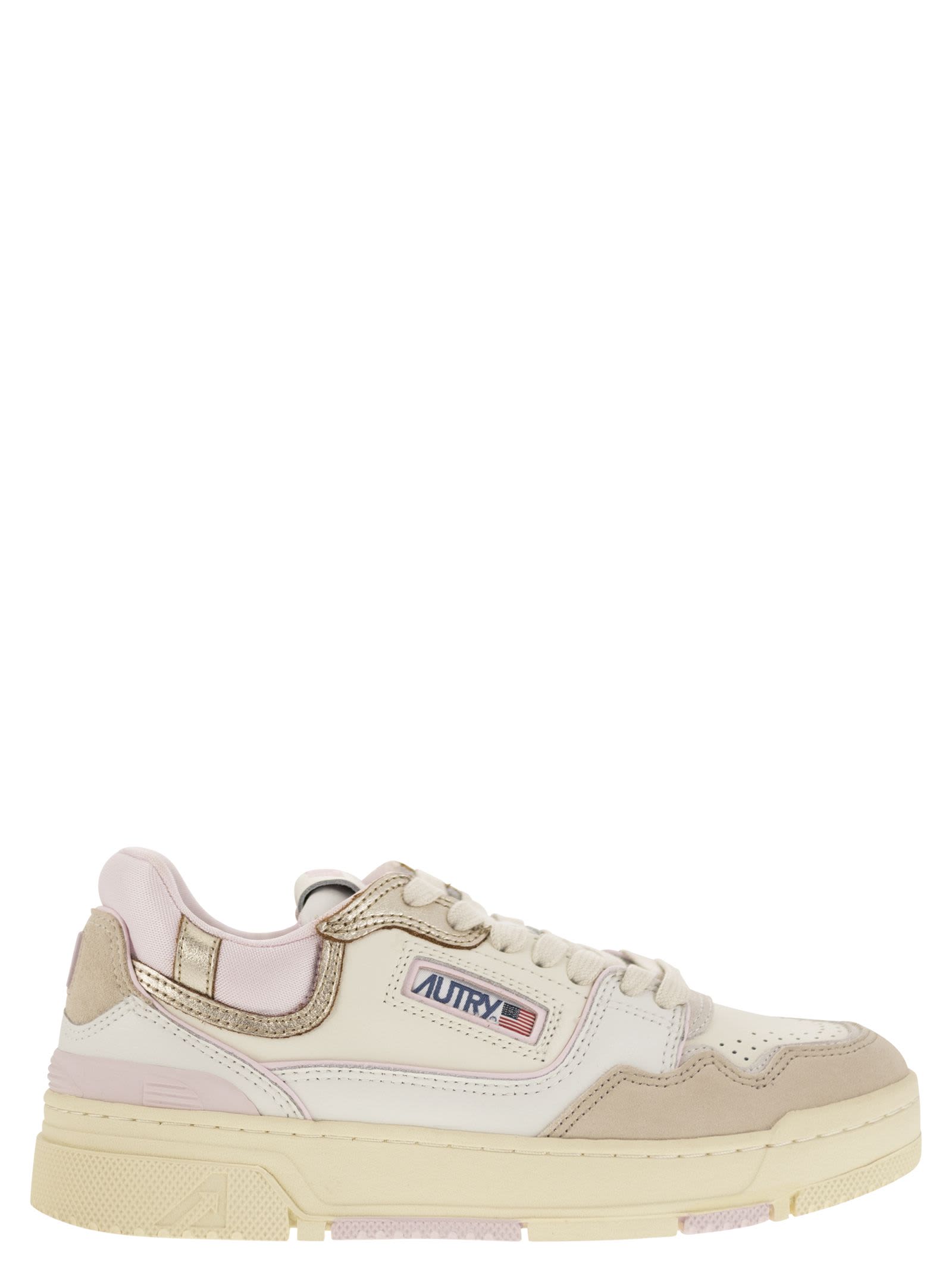 Shop Autry Clc - Womens Low Sneaker In White/pink