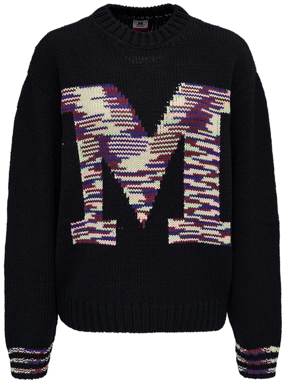 M Missoni Black Wool Blend Sweater With Logo