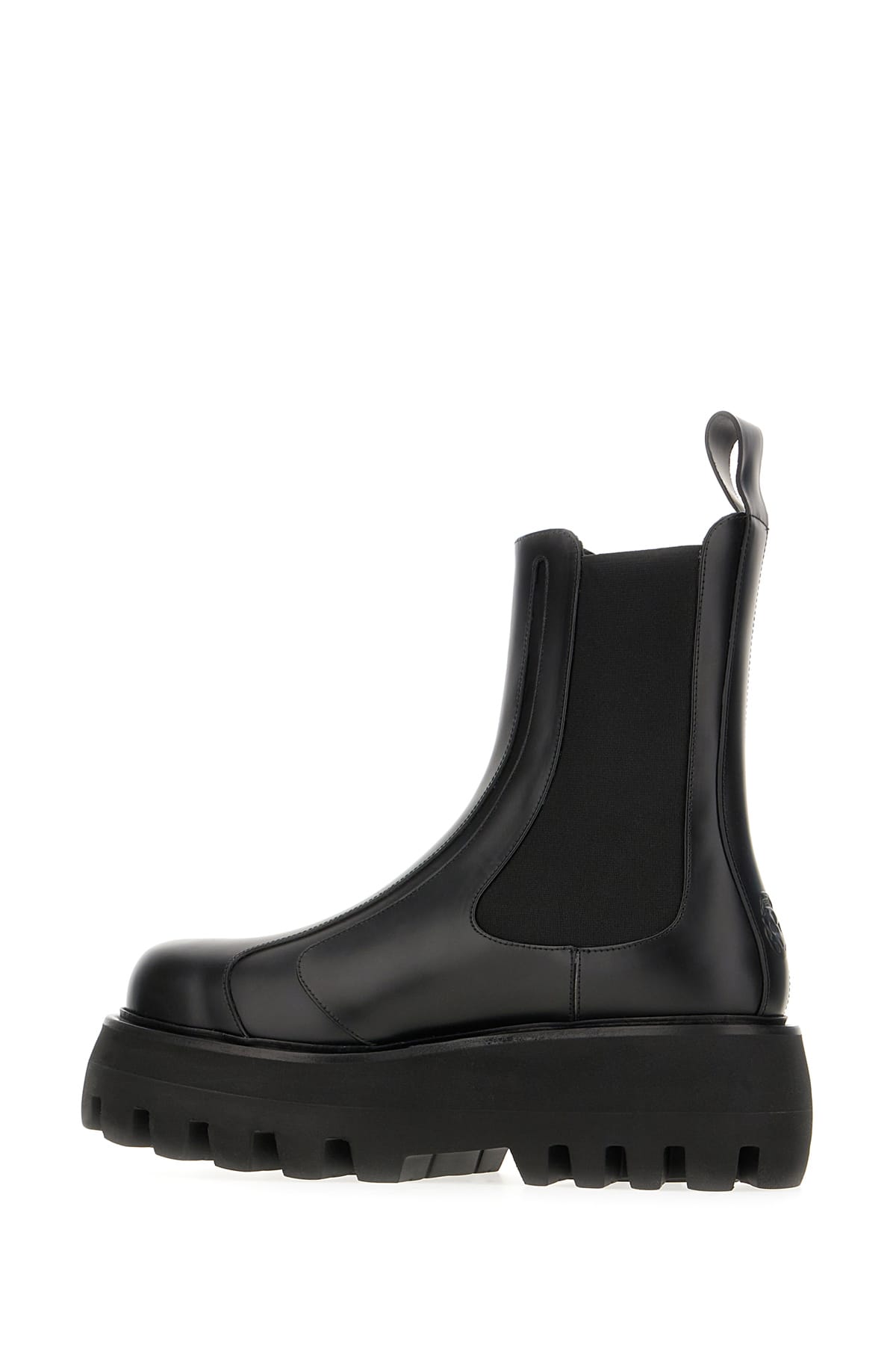 Alexander Mcqueen Black Leather Ankle Boots In Black