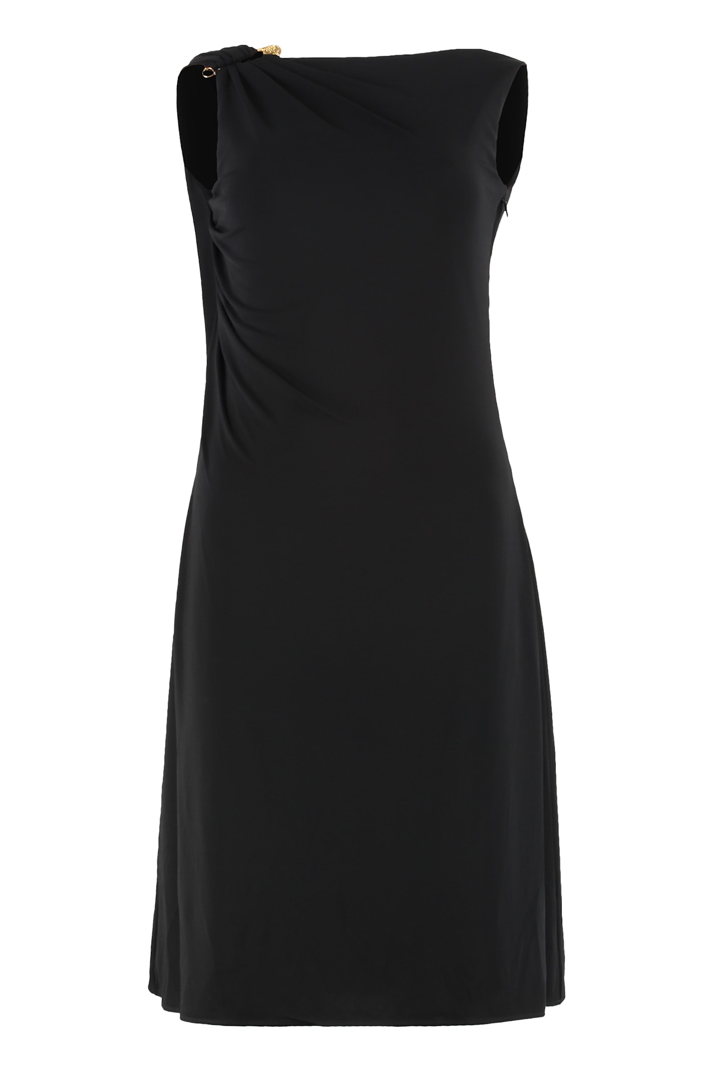 Versace Draped One Shoulder Knee Length Dress