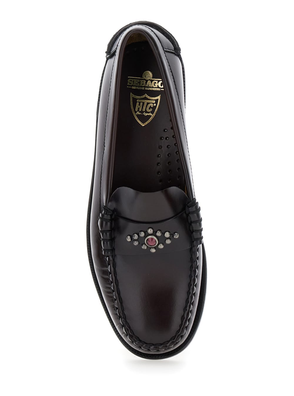 Sebago 'dan' Bordeaux Loafers With Stud Embellishment On The Front In Patent Leather Woman In Bordeaux