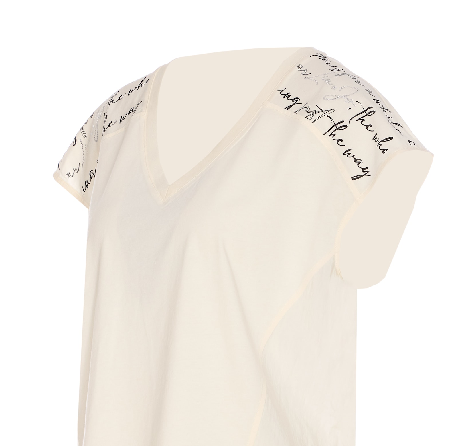 Liu •jo Sleeveless V-neck Graphic Print T-shirt In White