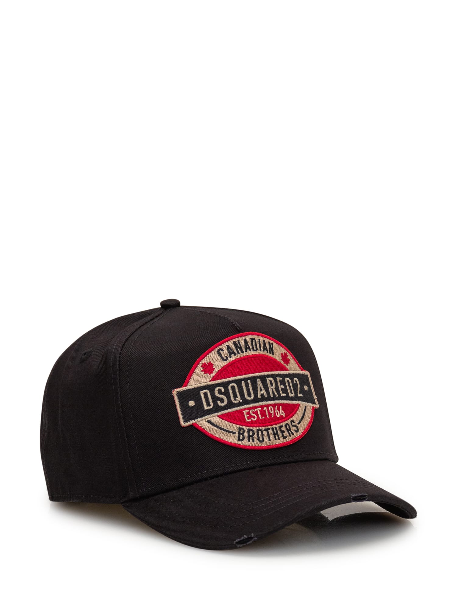 DSQUARED2 BLACK BASEBALL CAP WITH LOGO PATCH