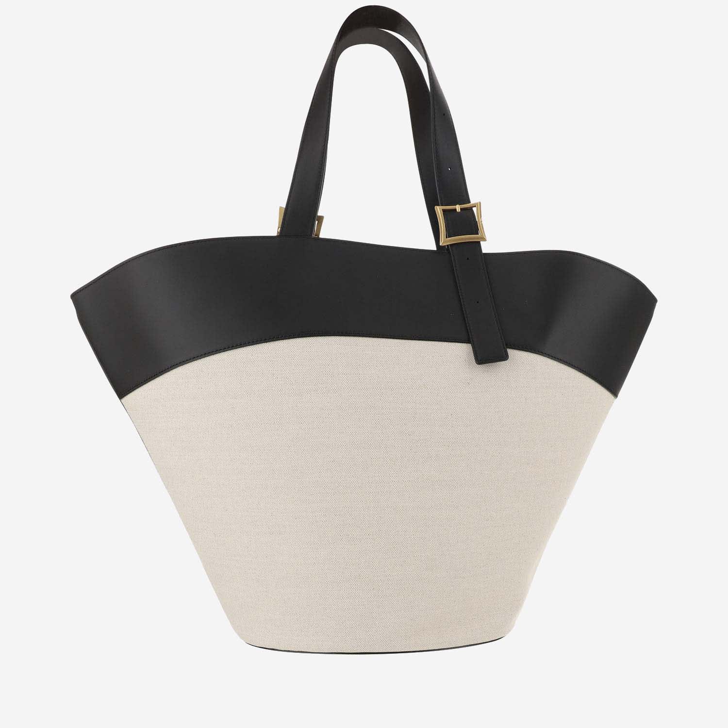 Mcm Cotton Canvas And Leather Himmel Shoulder Bag In Black