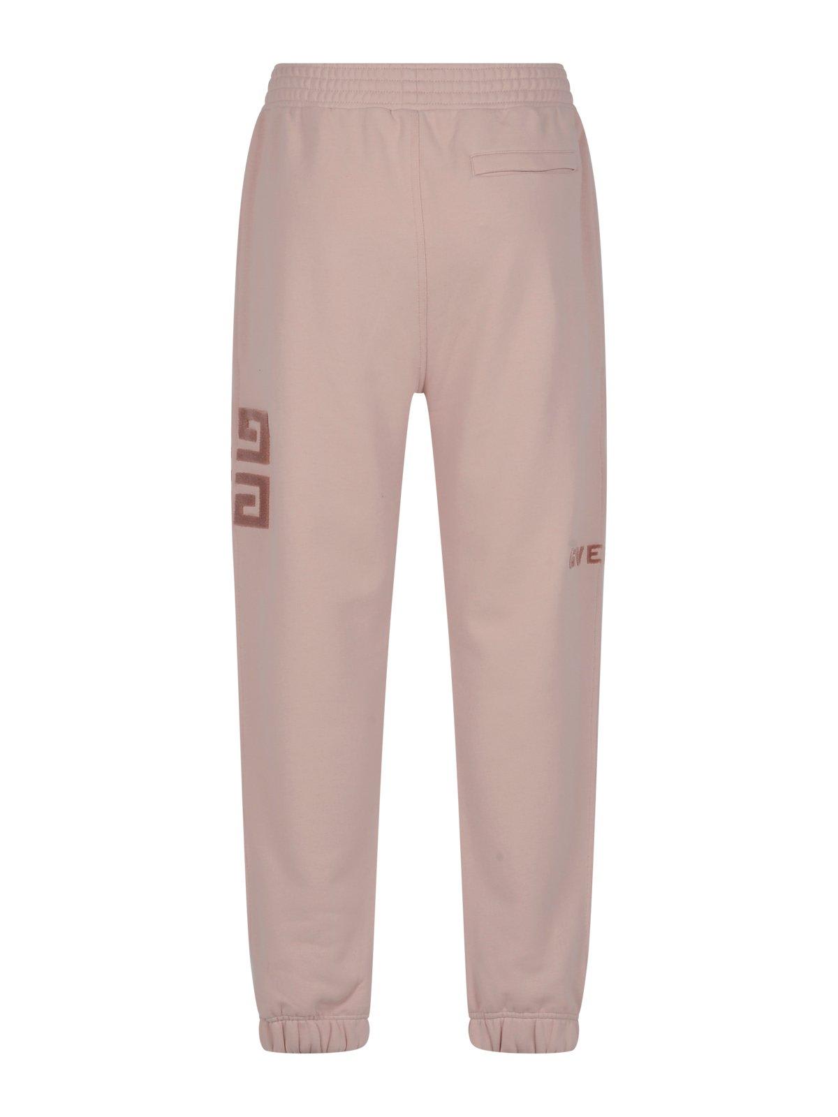 Shop Givenchy Logo Embroidered Sweatpants In Pink