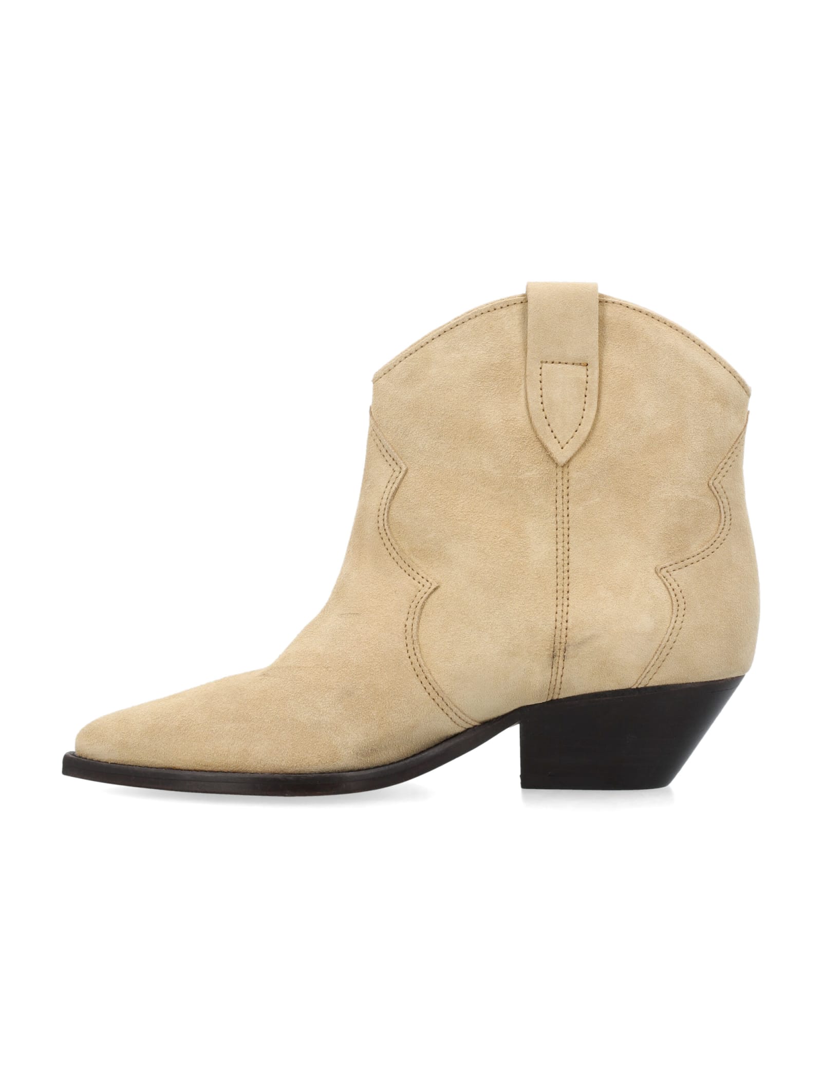 Shop Isabel Marant Dewina Suede Boots In Beige