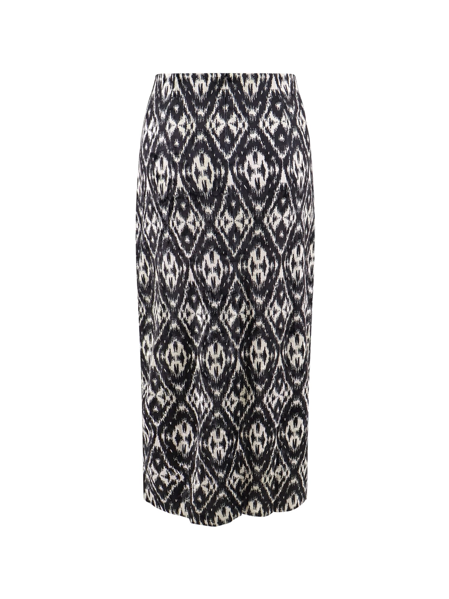 Pierre-louis Mascia Jacquard Velvet Pencil Skirt In Multi