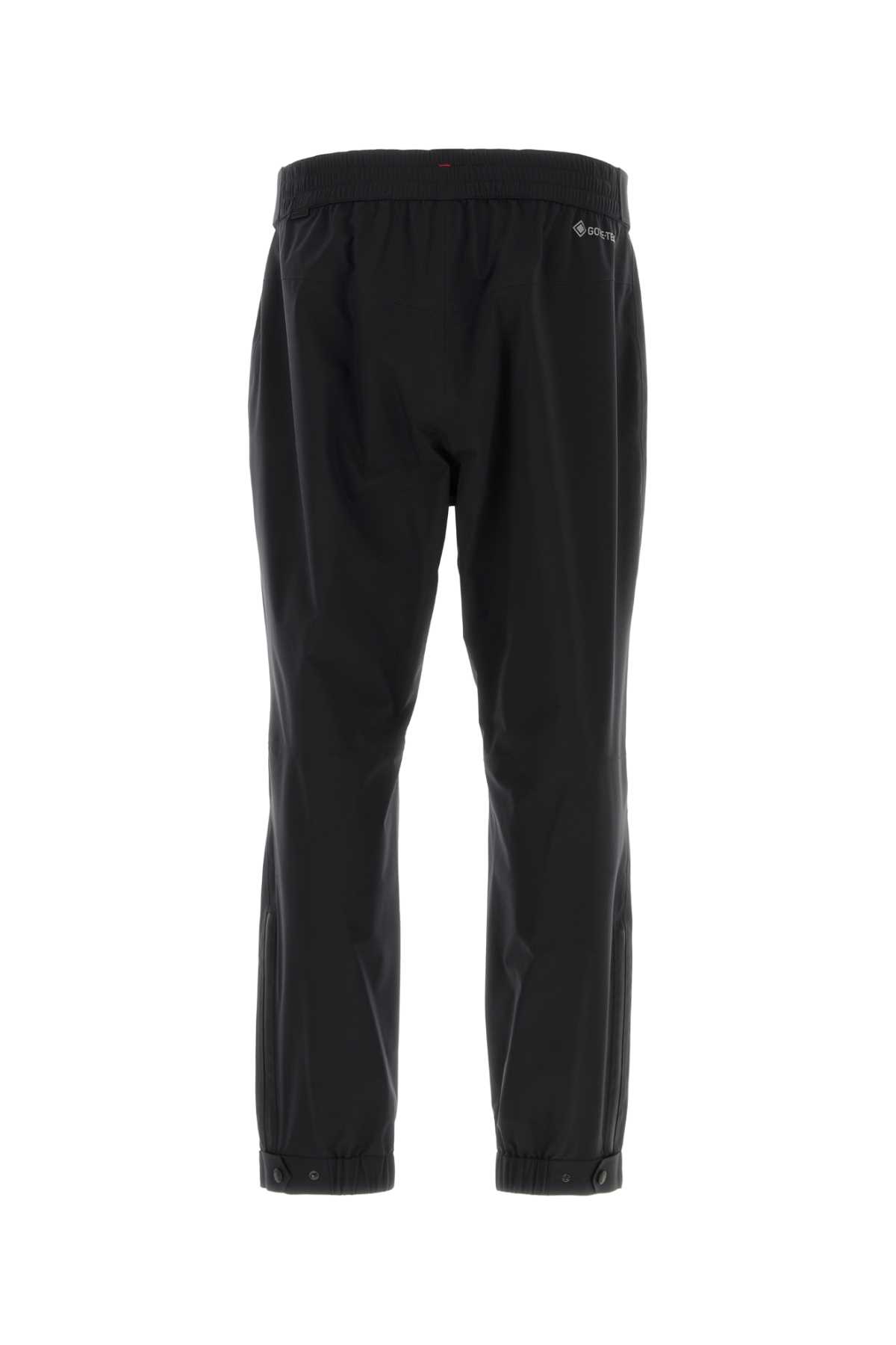 Moncler Nylon Pant With Adjustable Cuffs And Elastic Waistband In Black