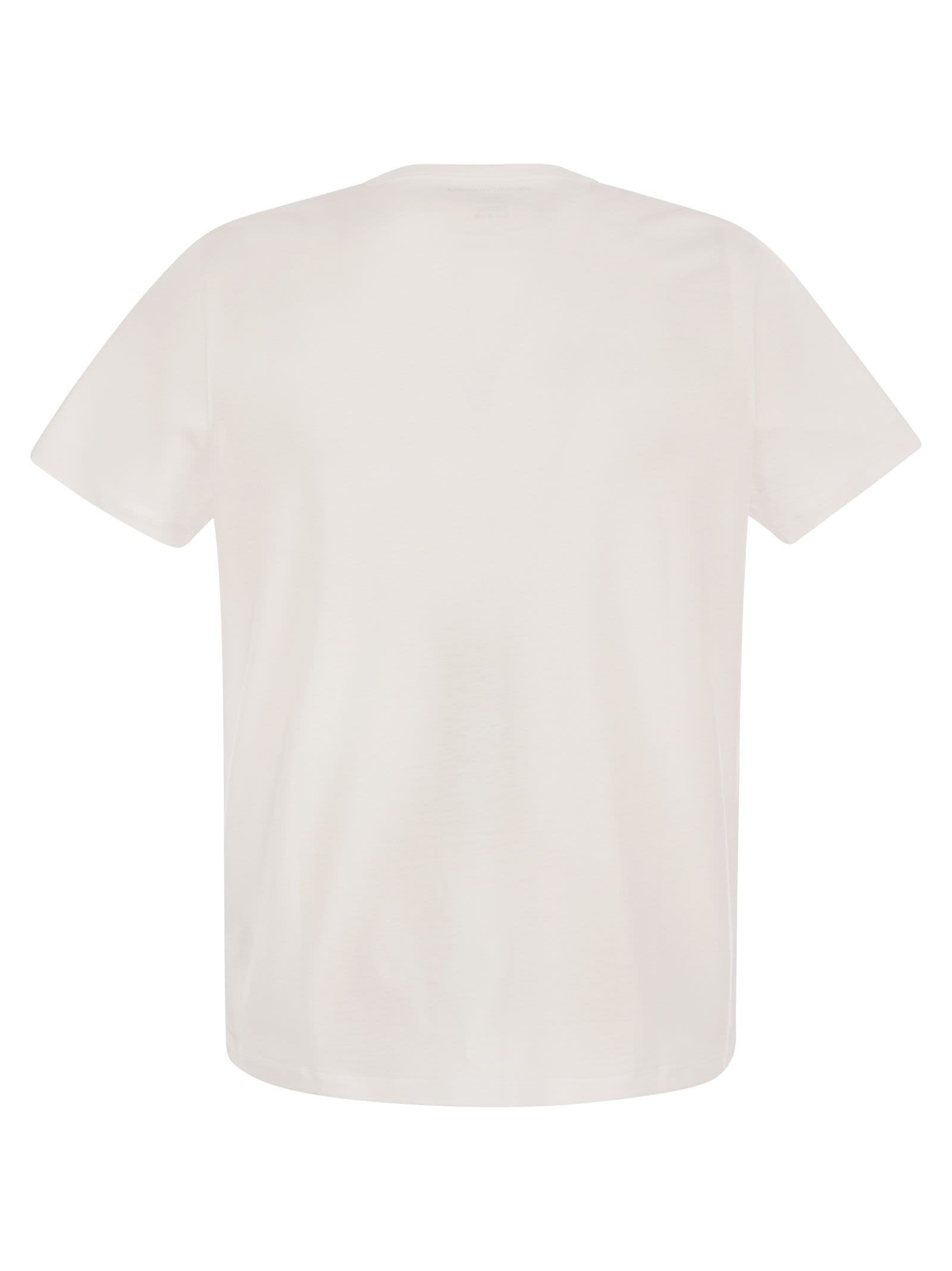 Shop Majestic Crew-neck T-shirt In Lyocell And Cotton In White