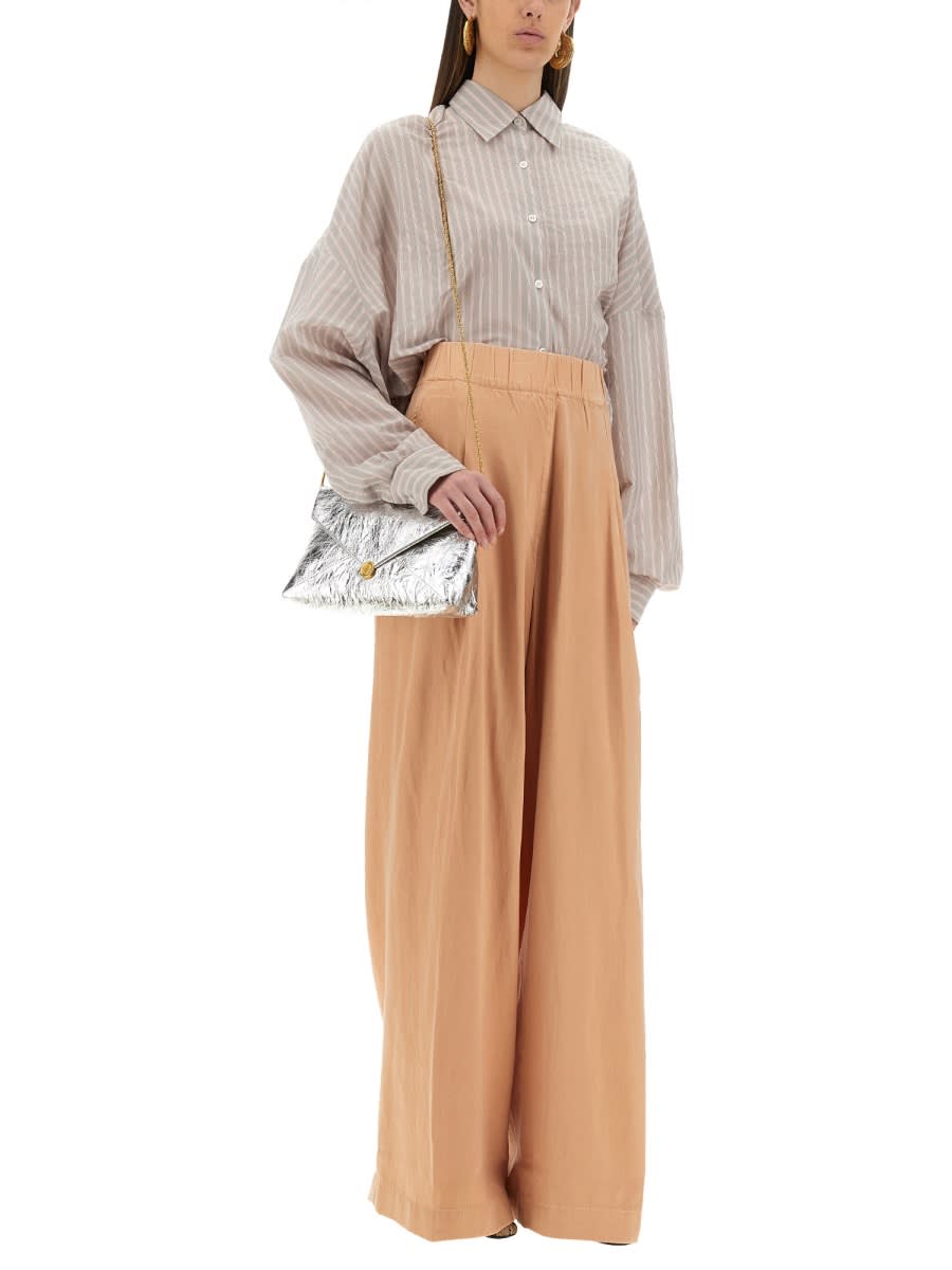 Dries Van Noten Women Salmon Cupro Blend Pila Wide-leg Pant