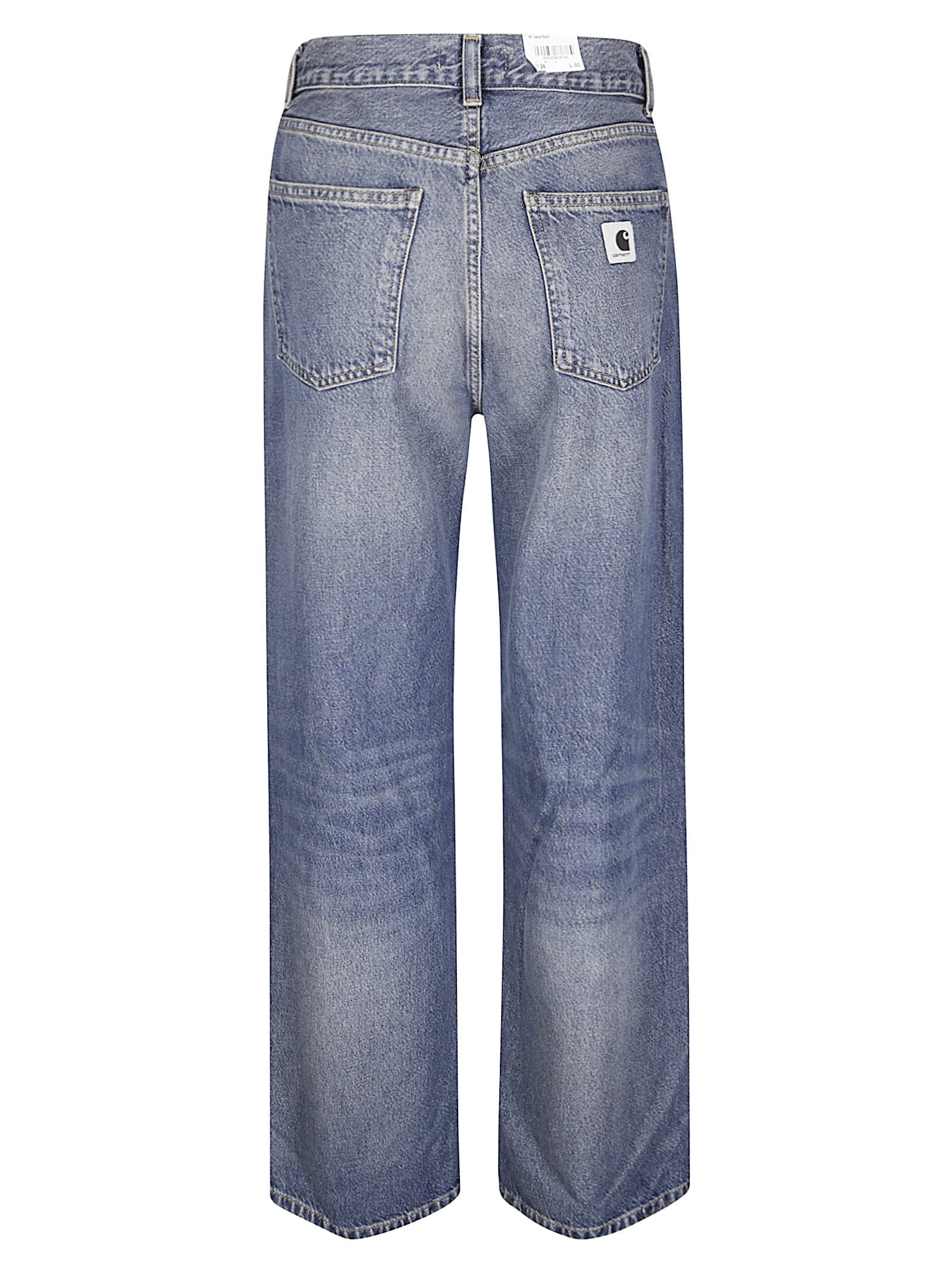 Carhartt Jane Denim Trousers With Belt Loops And Pockets In Blue