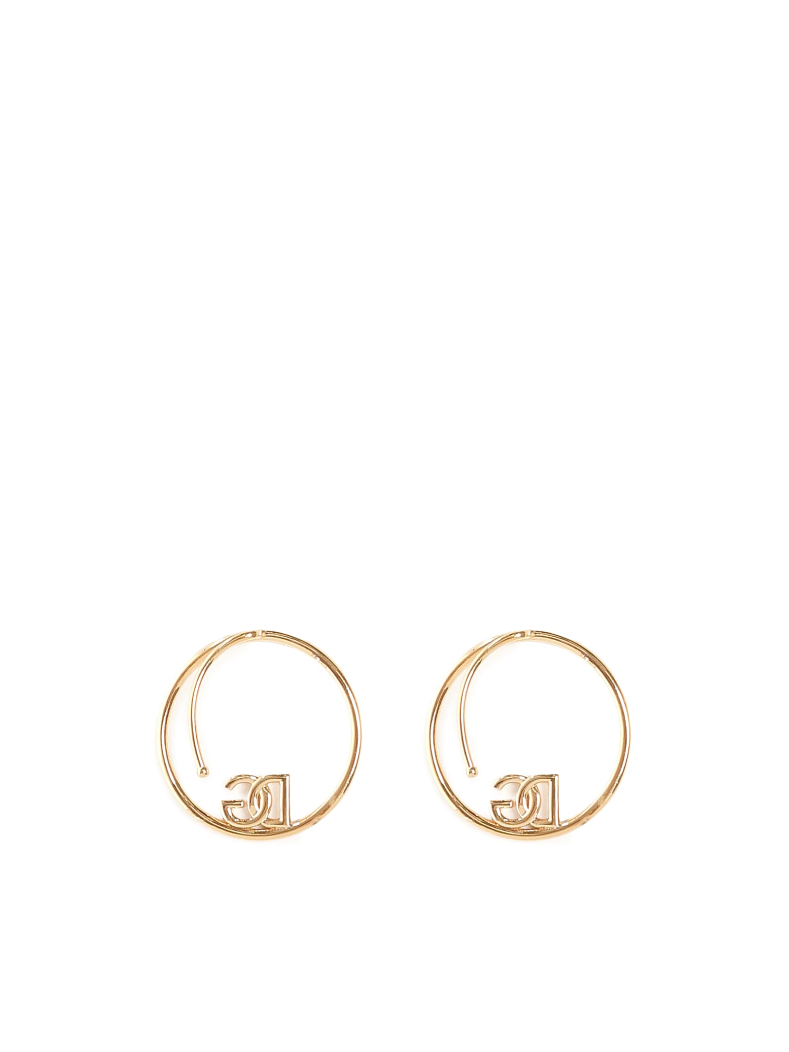 Dolce & Gabbana Ear Cuff Earrings With Dg Logo And Rhinestones