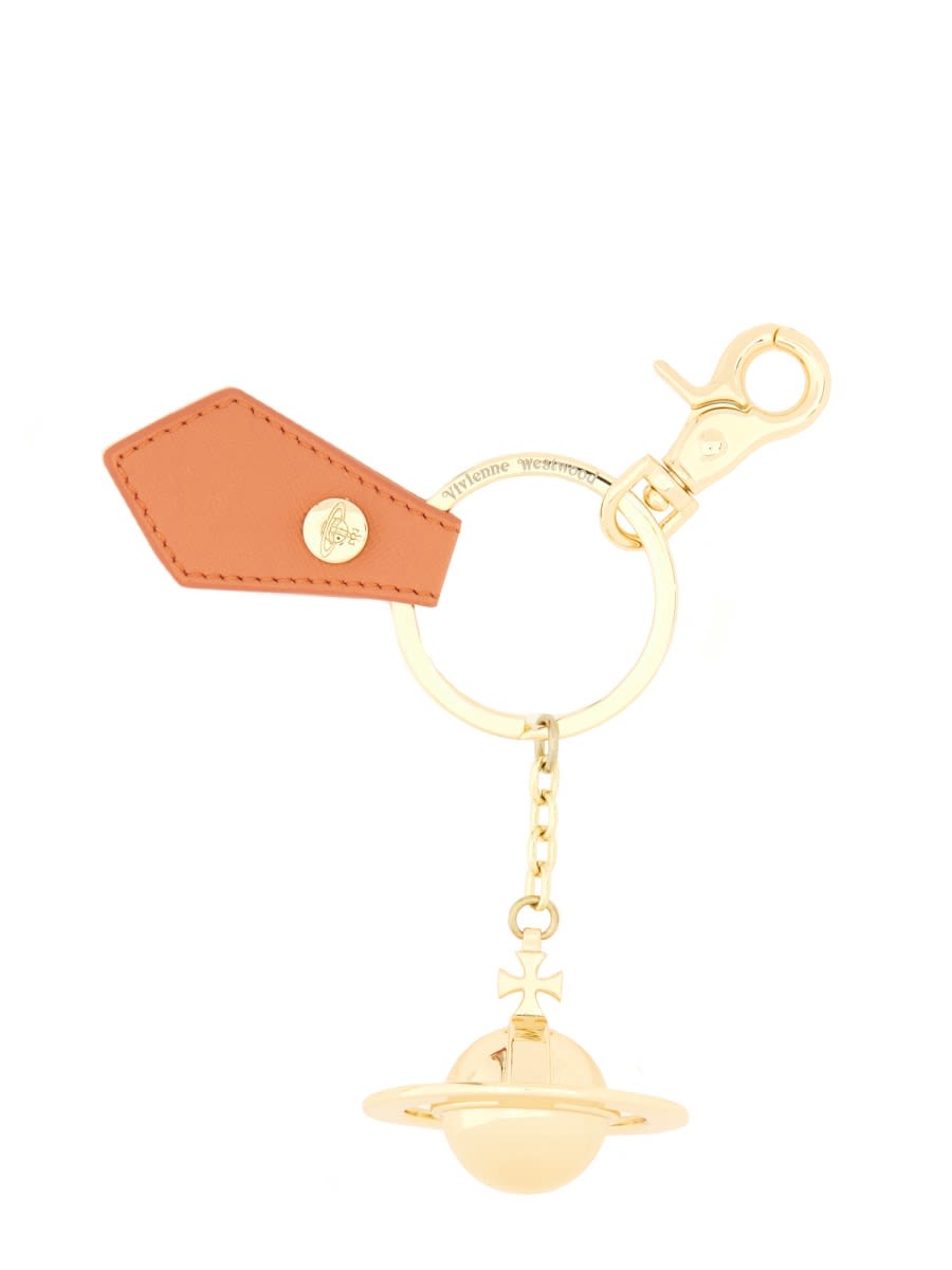 Shop Vivienne Westwood 3d Orb Keychain In Buff