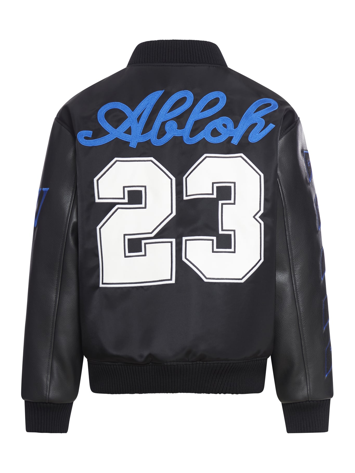 Shop Off-white Baseball Lea Nyl Over Varsity Bomber In Black