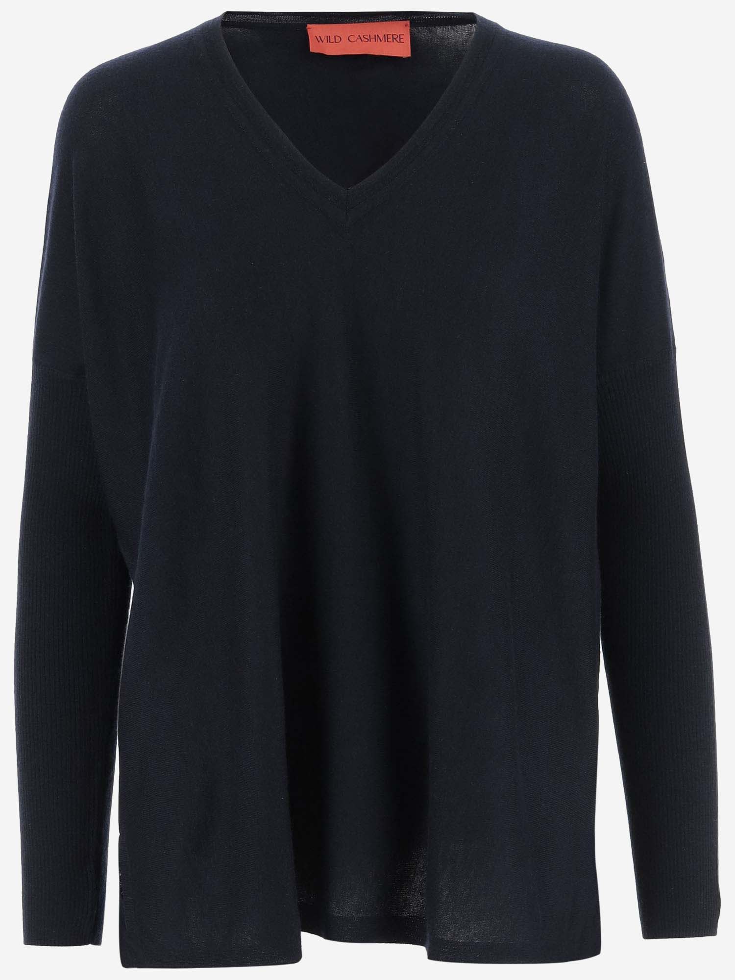 Shop Wild Cashmere Silk And Cashmere Blend Pullover In Blue