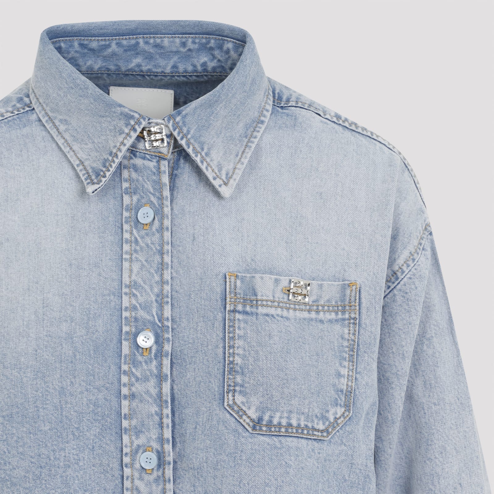 Shop Givenchy Shirt In Ice Blue