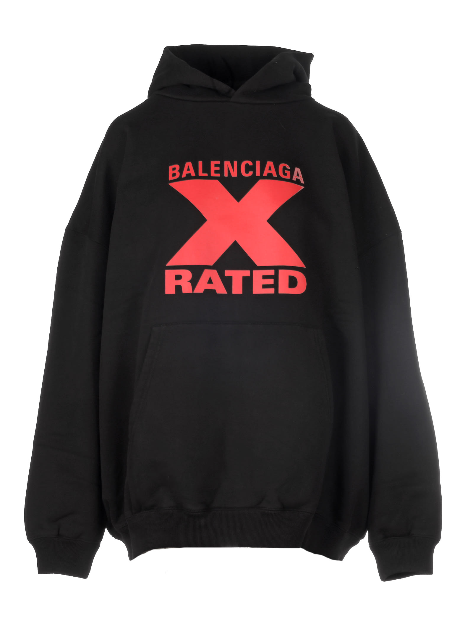 balenciaga hoodie black red